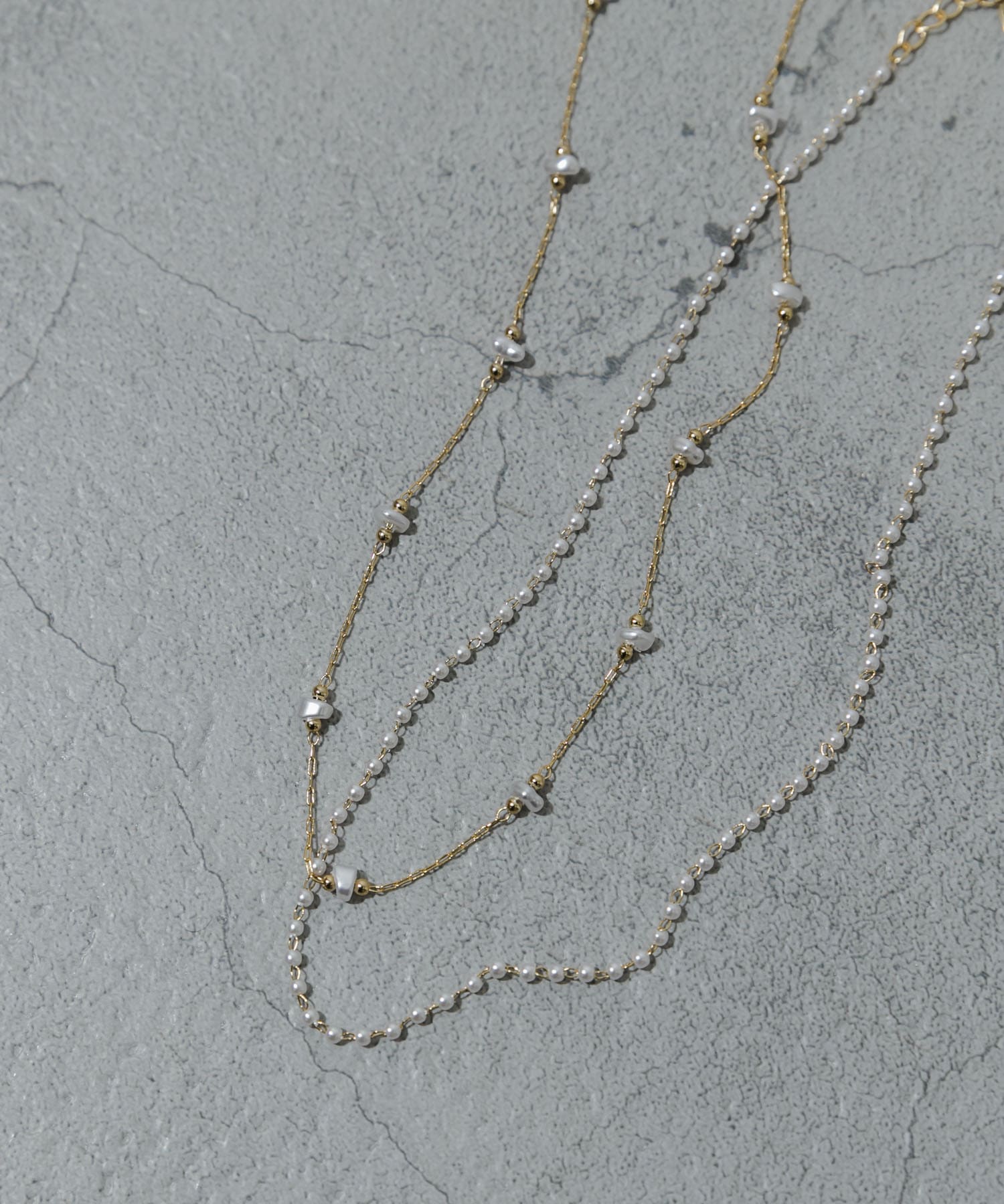 パール2セットネックレス GLD/IVO -