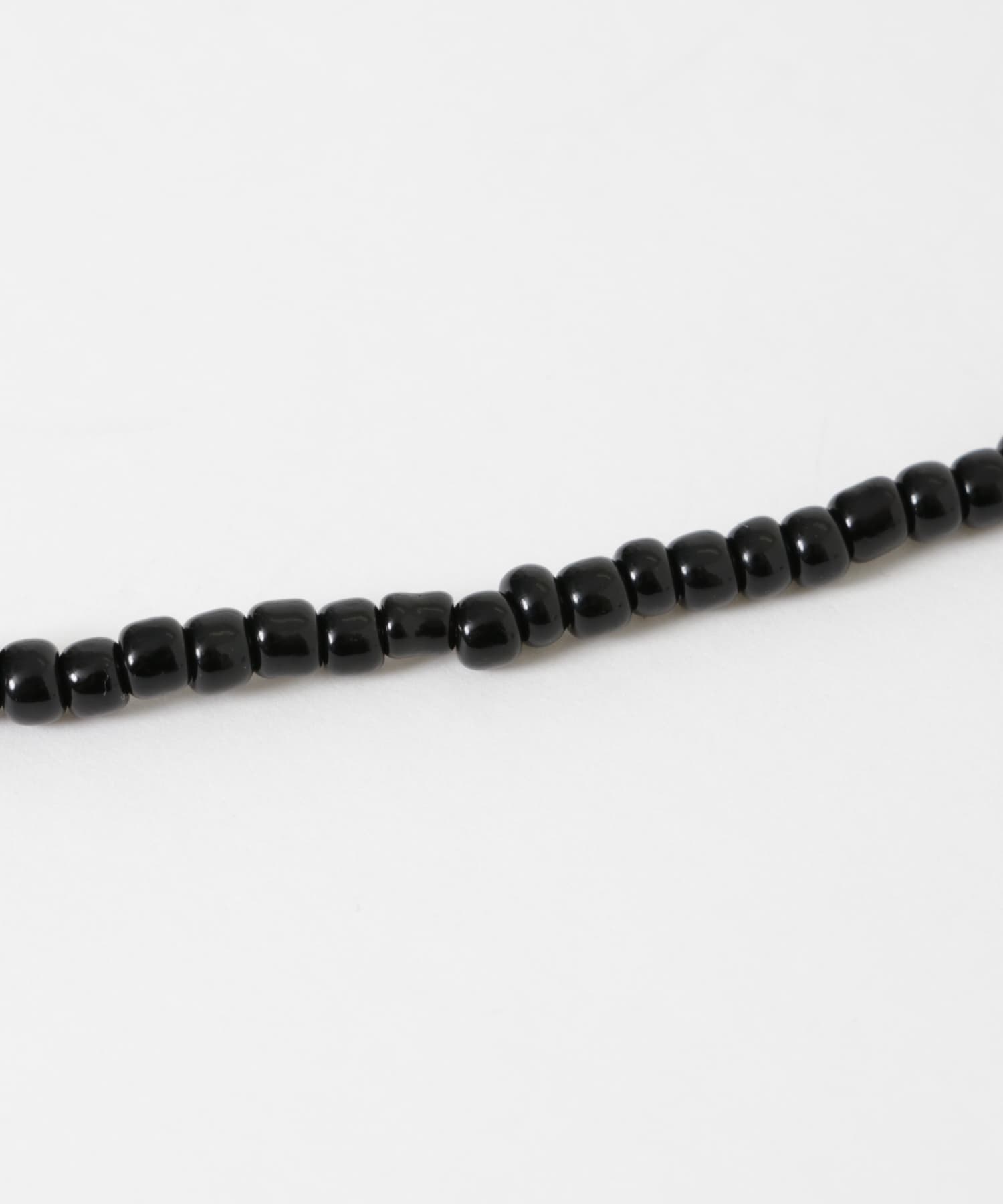 ビーズメタルリボントップネックレス BLK/GLD -