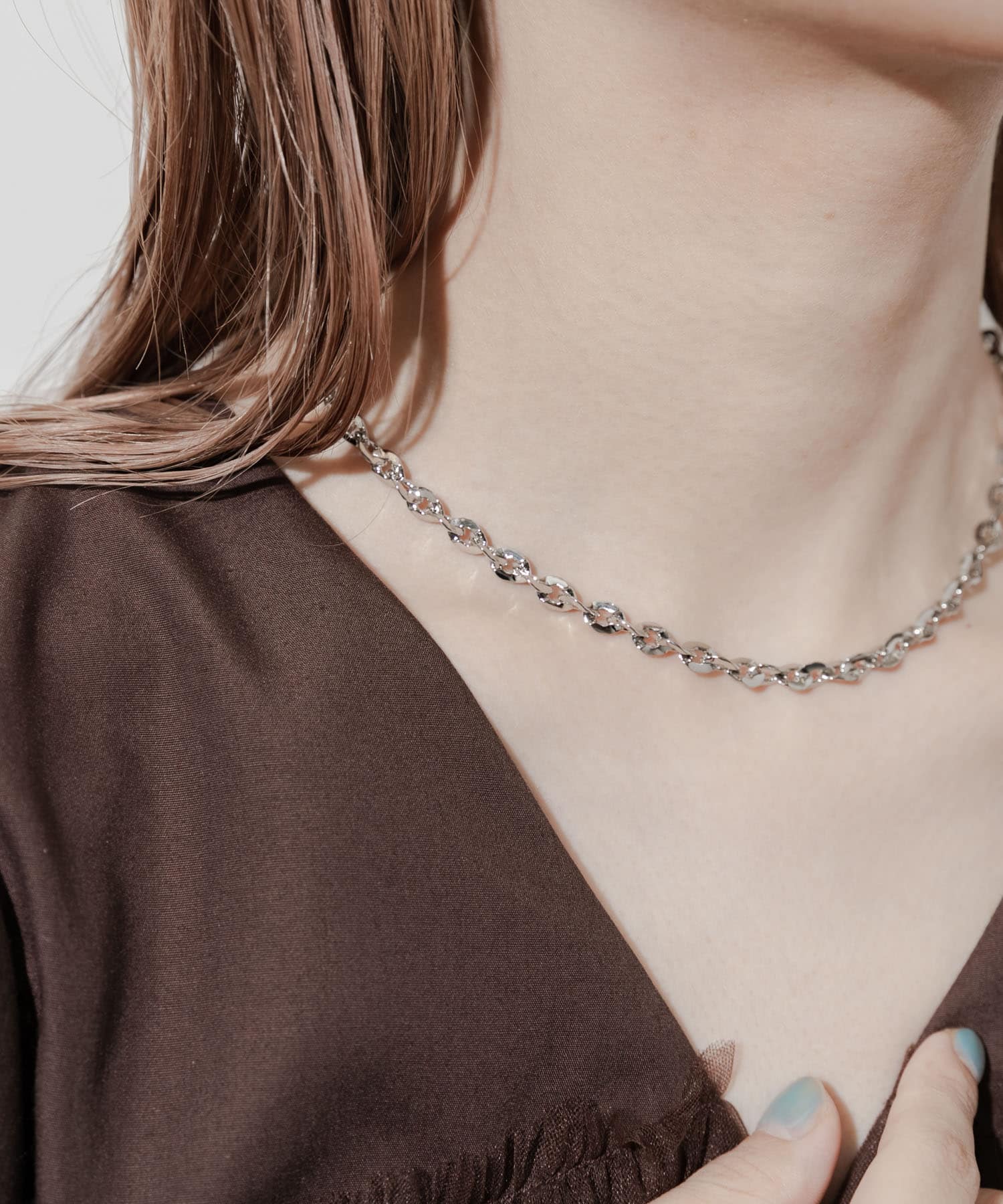 メタルチェーンマグネットネックレス SLV -