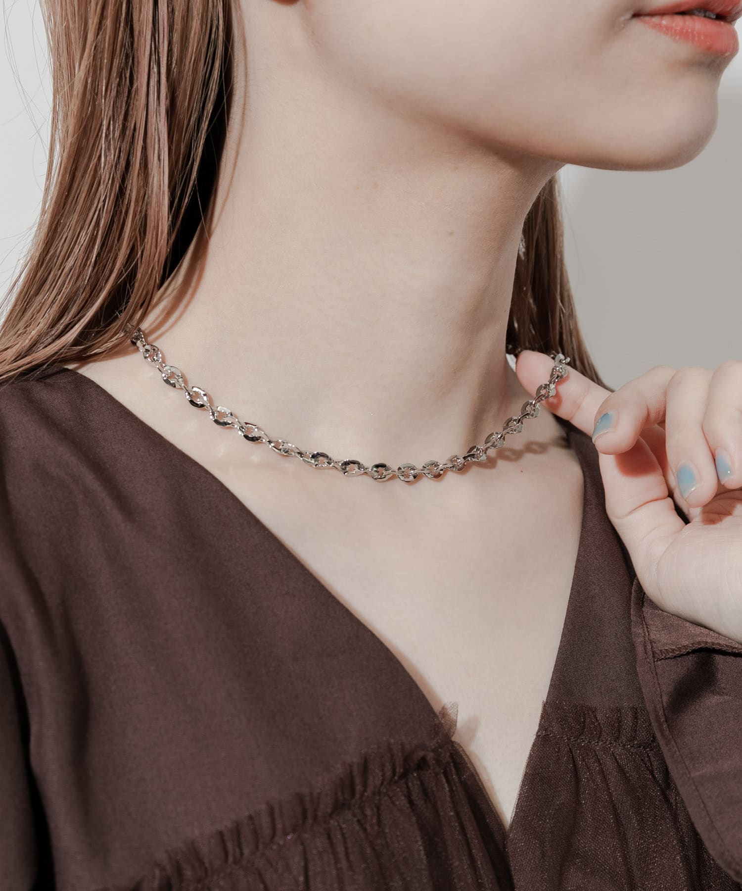 メタルチェーンマグネットネックレス SLV -