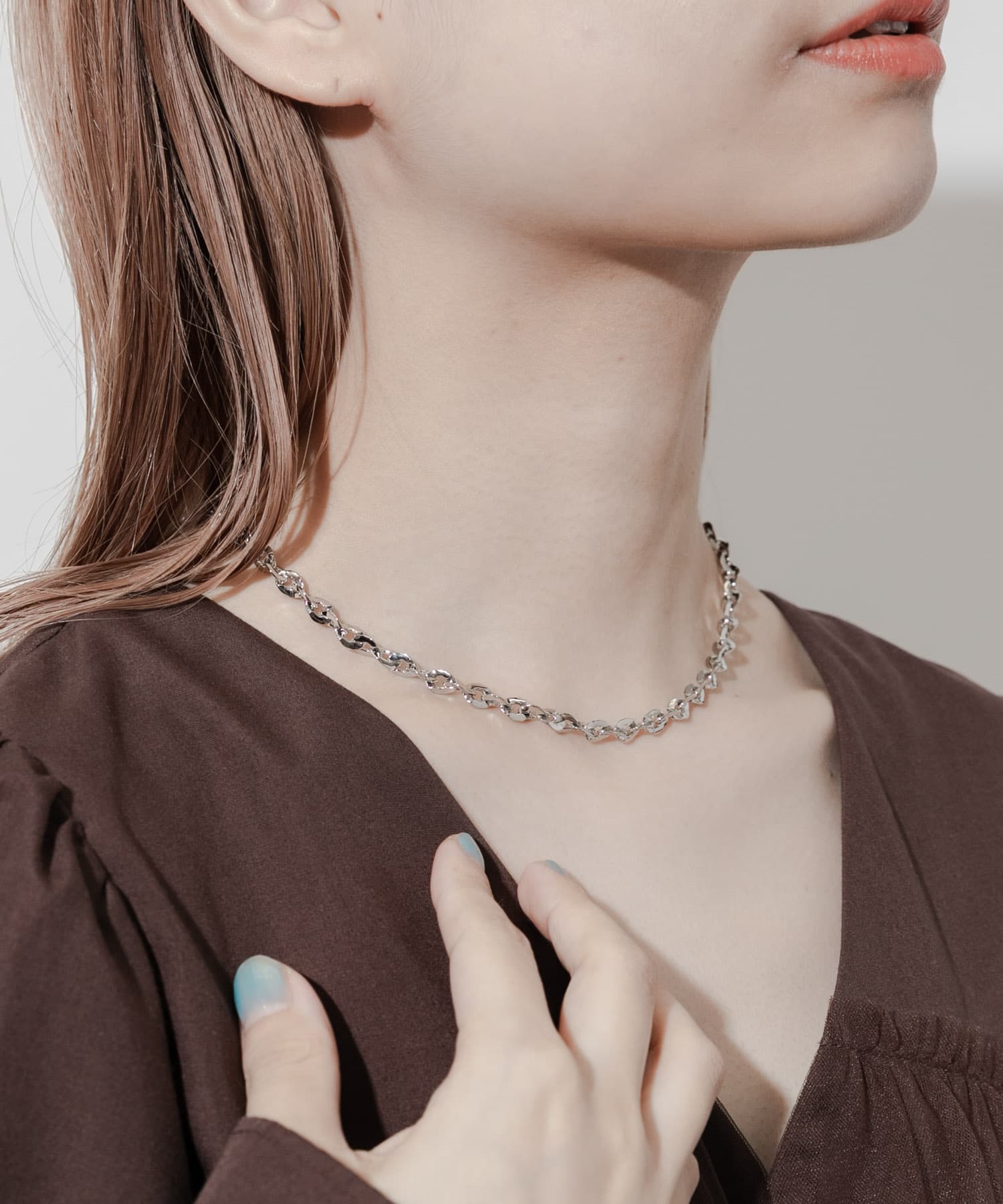 メタルチェーンマグネットネックレス SLV -