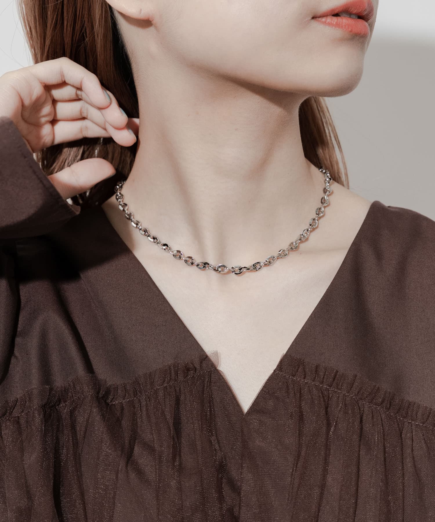 メタルチェーンマグネットネックレス SLV -