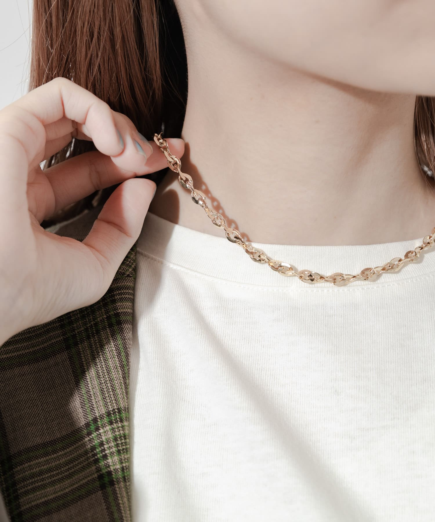 メタルチェーンマグネットネックレス GLD -