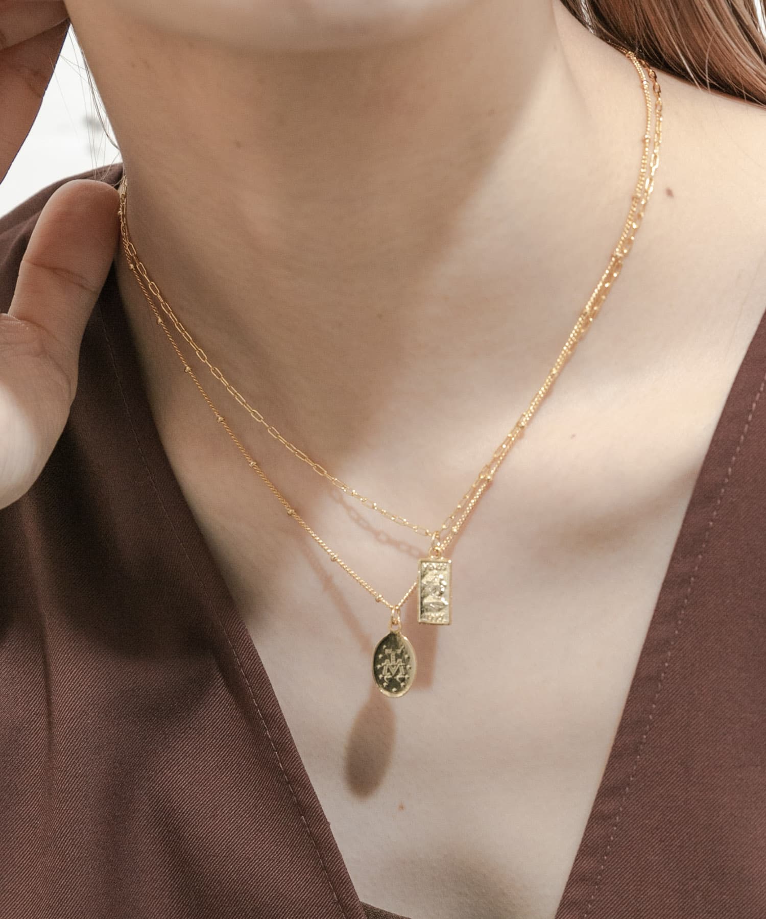 コイン2セットネックレス GLD -
