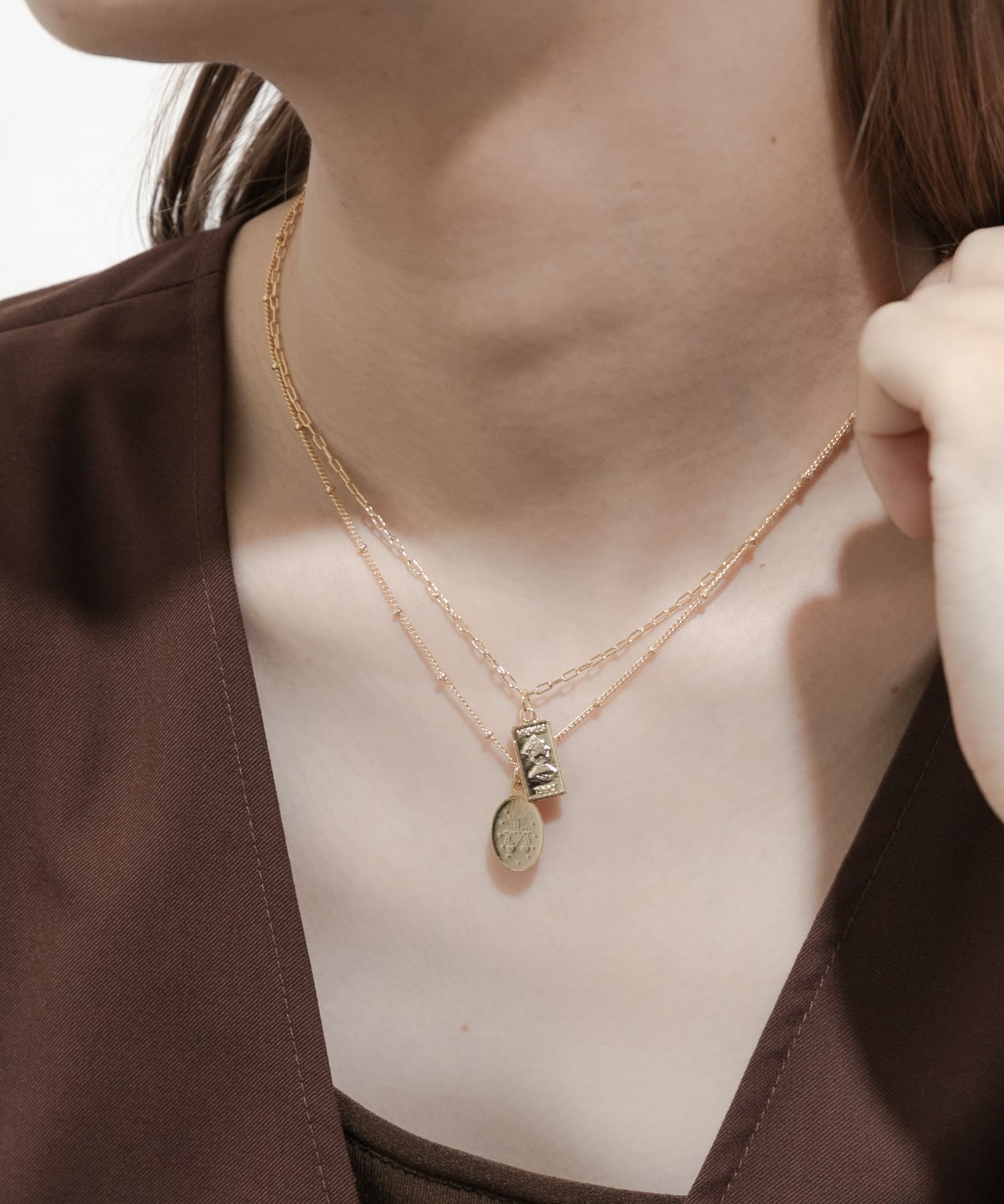 コイン2セットネックレス GLD -