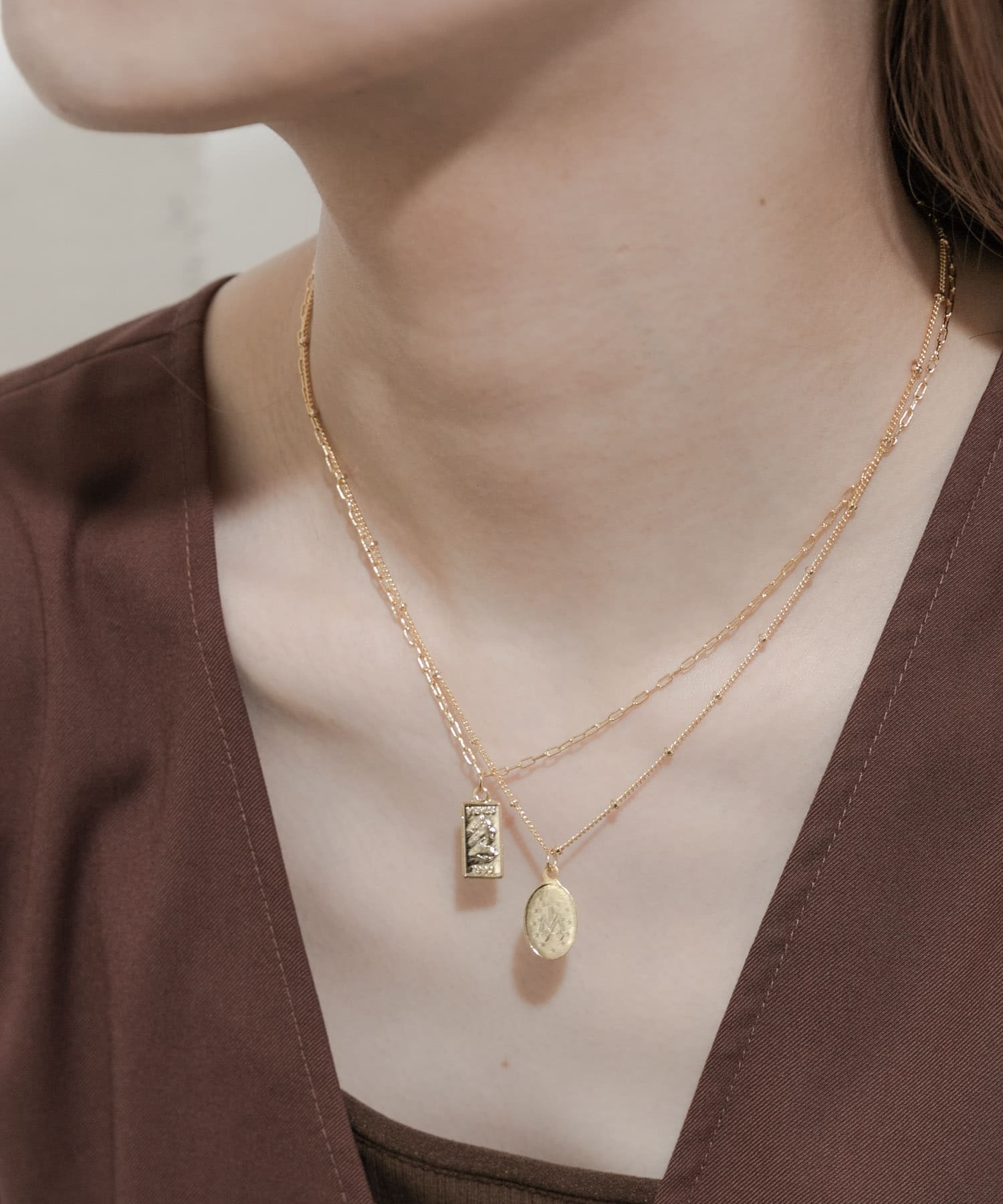 コイン2セットネックレス GLD -