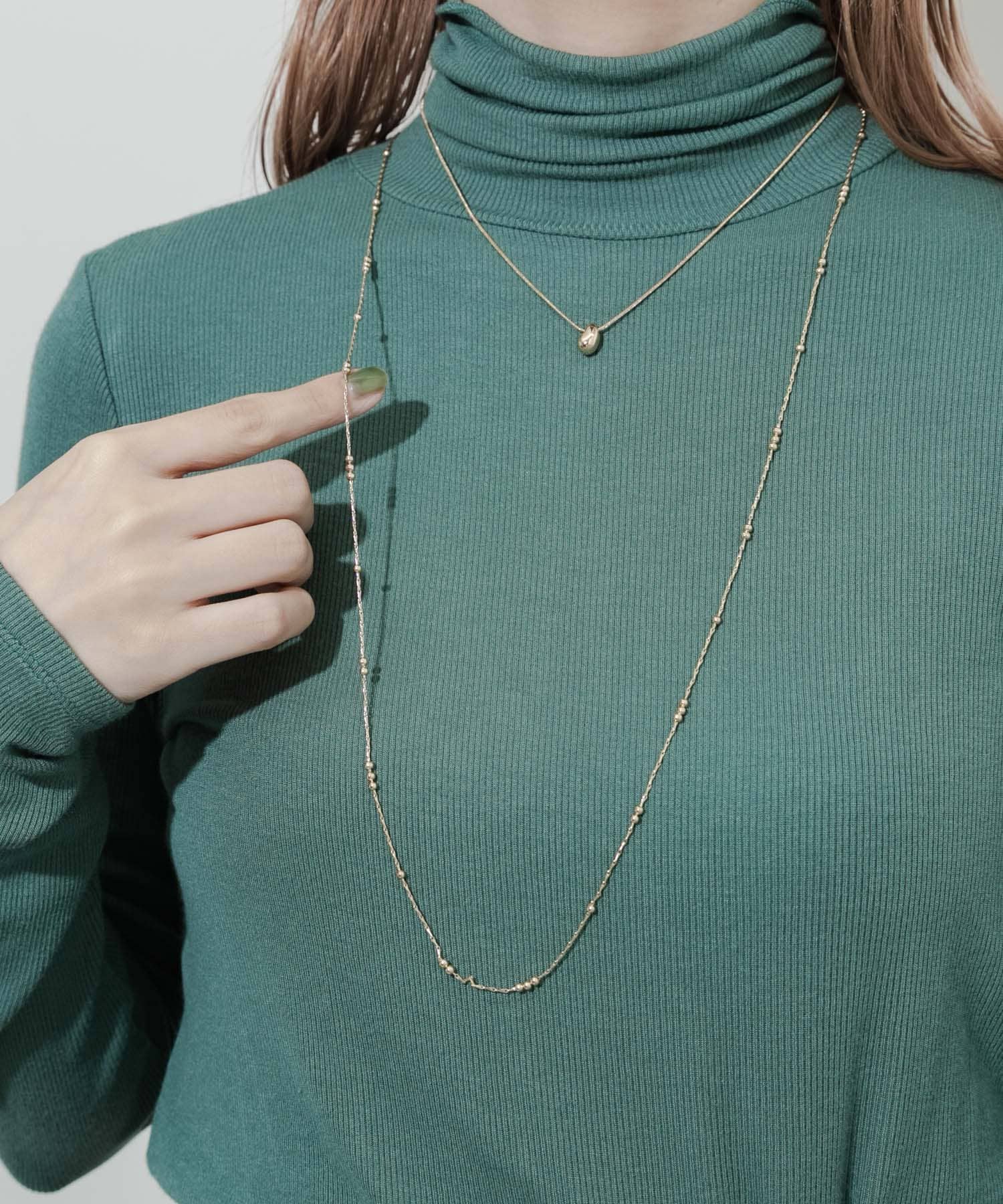 ボールスネークチェーン2セットネックレス GLD -