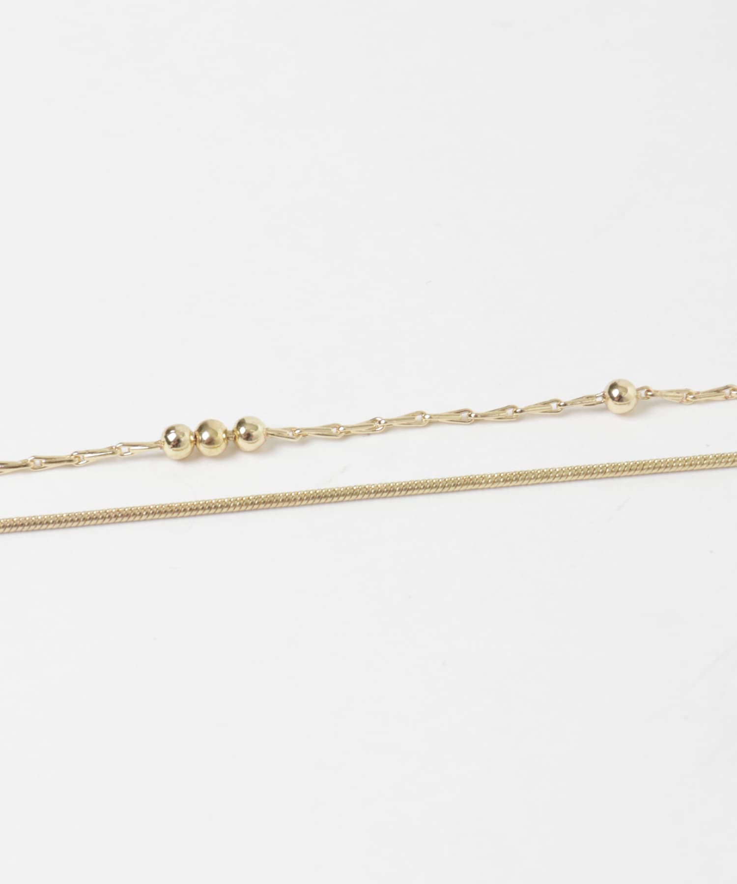 ボールスネークチェーン2セットネックレス GLD -
