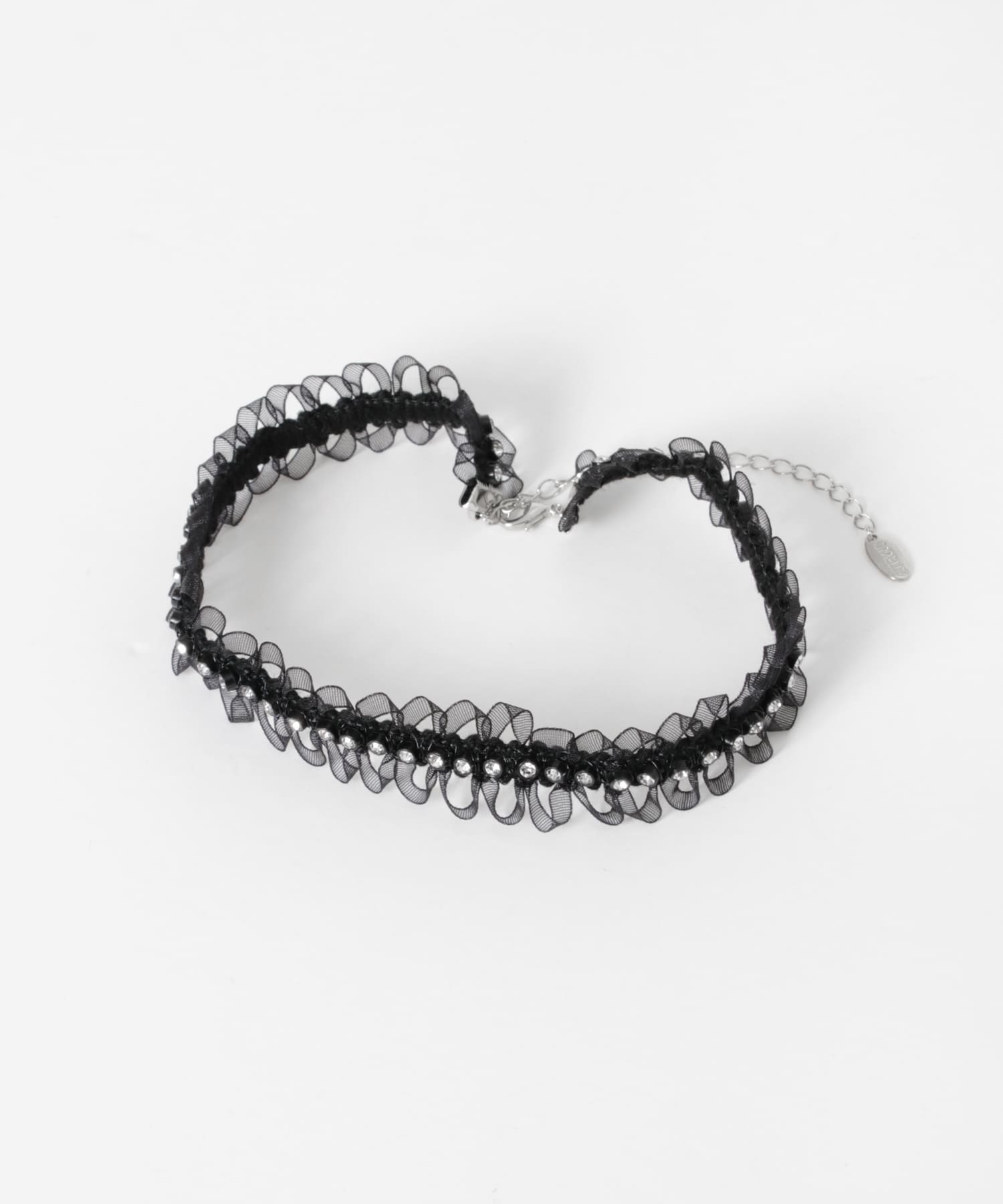 ビジューレースチョーカーネックレス BLK -