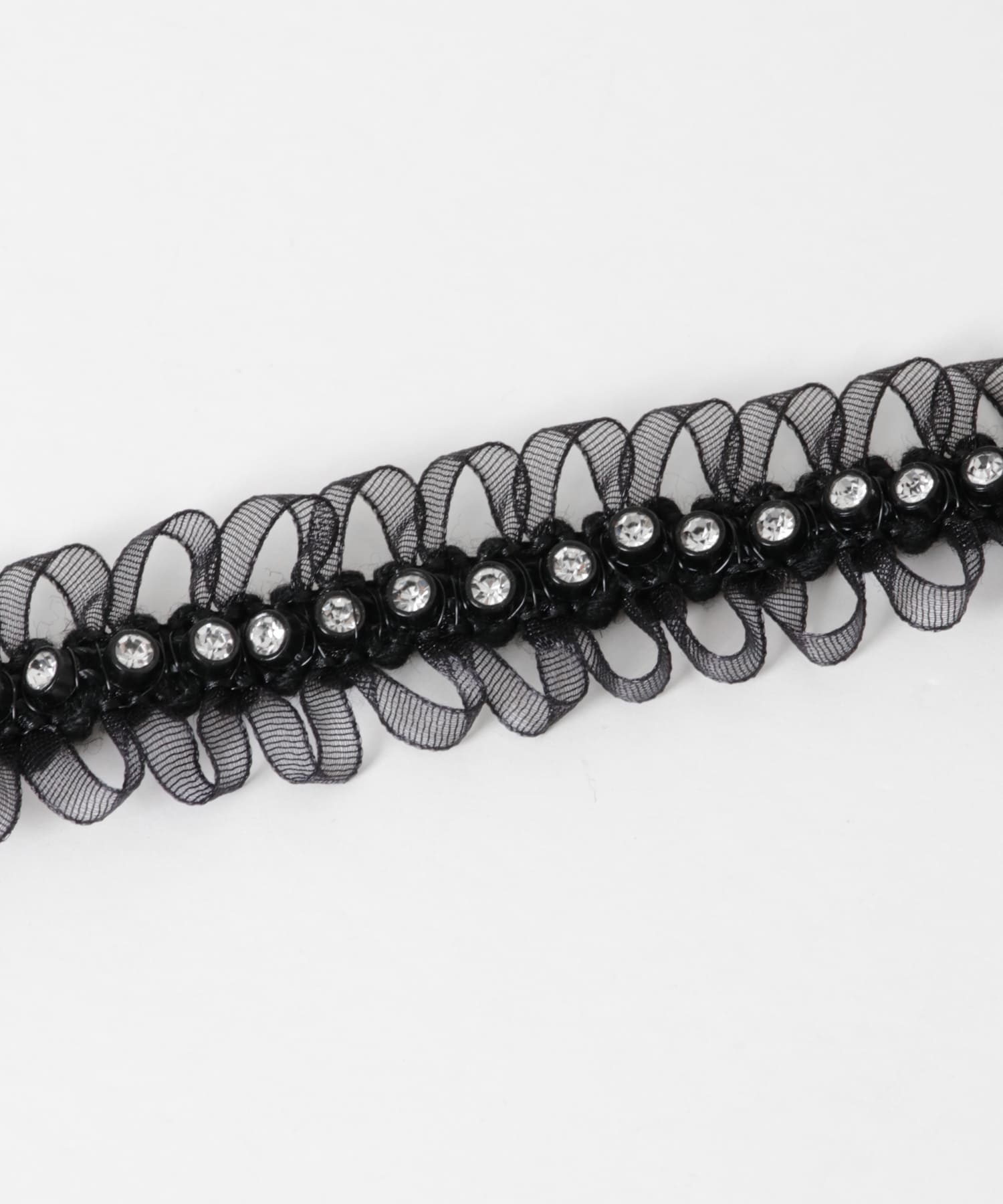 ビジューレースチョーカーネックレス BLK -