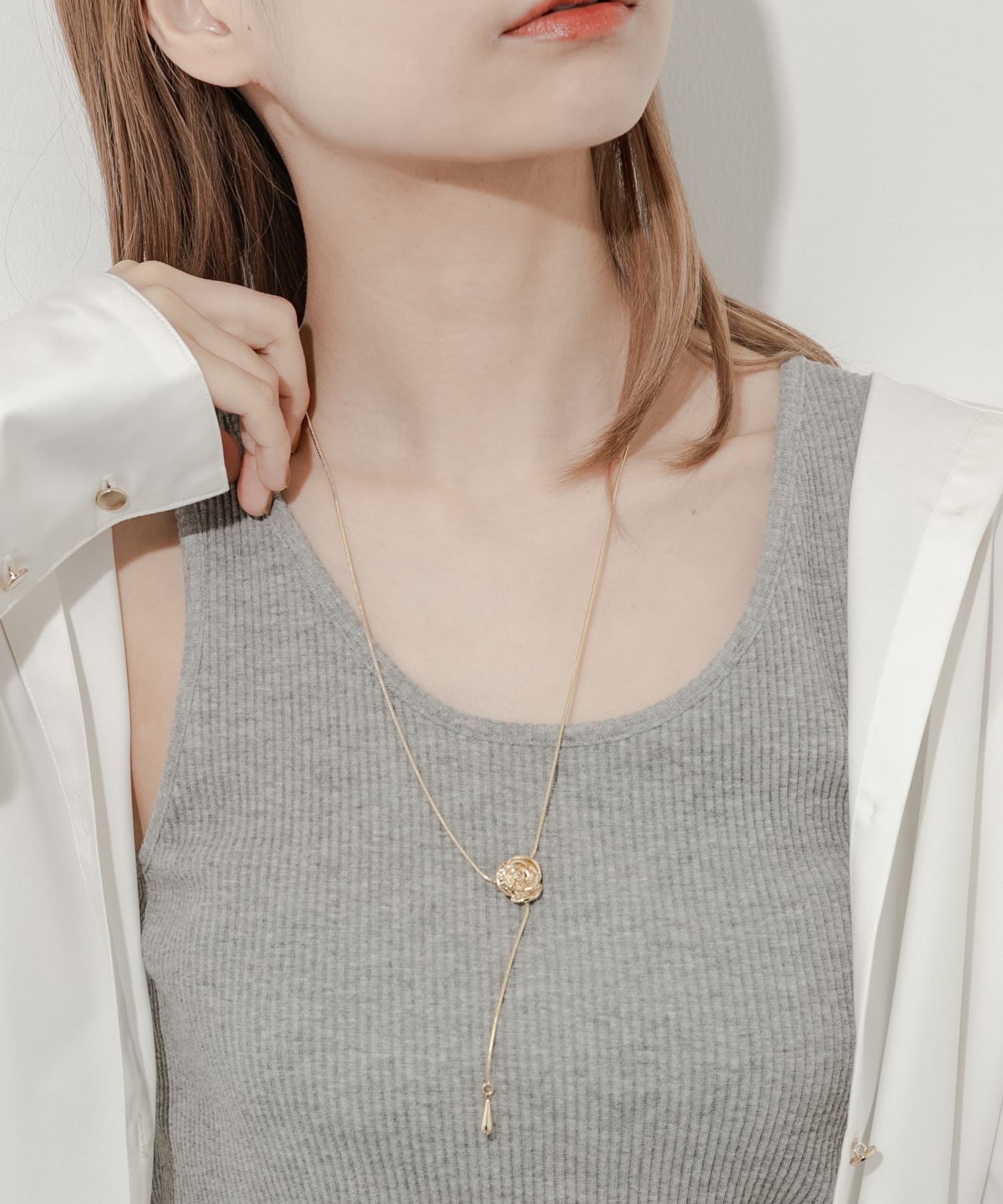 ローズスライドYネックレス GLD -
