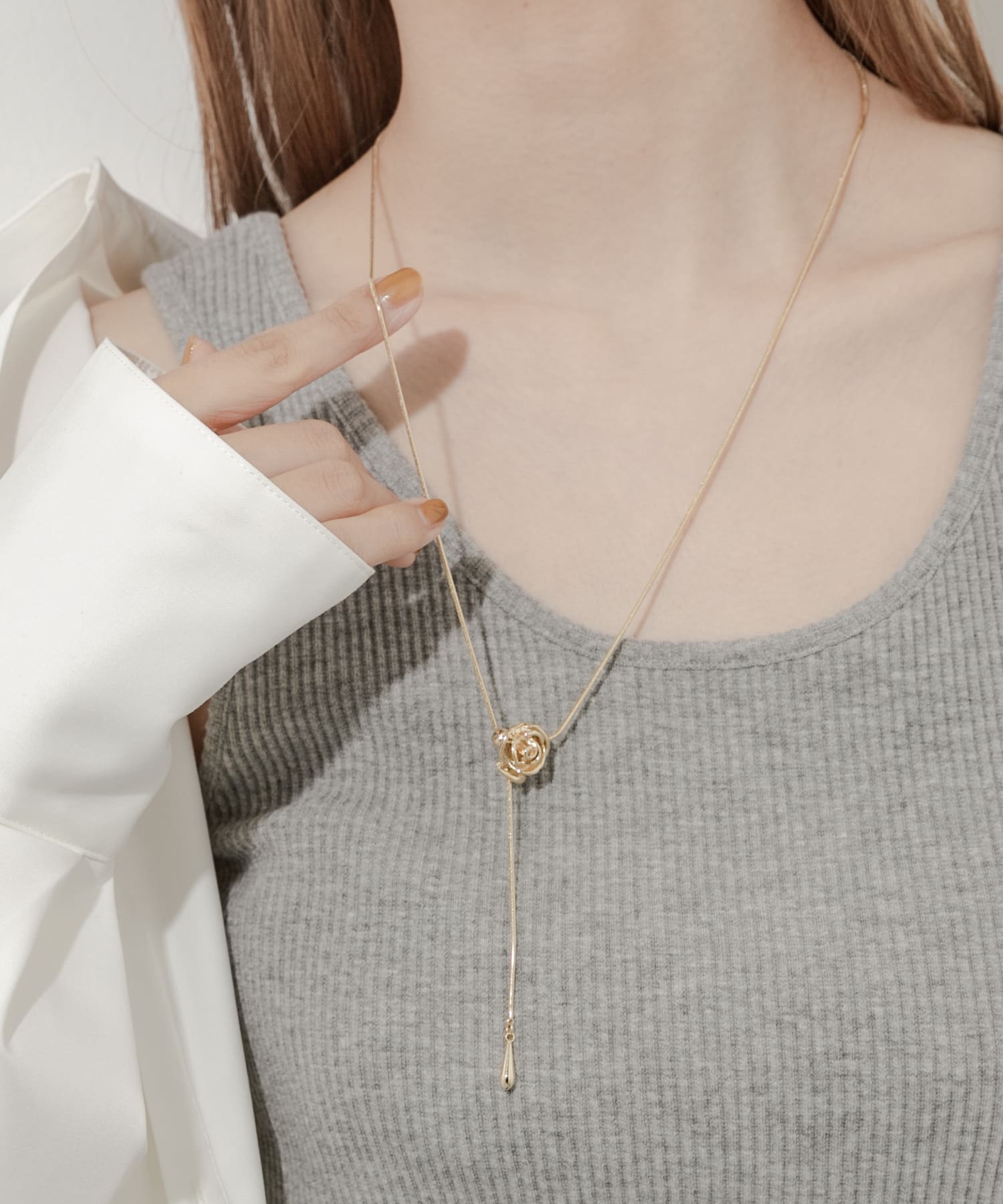 ローズスライドYネックレス GLD -