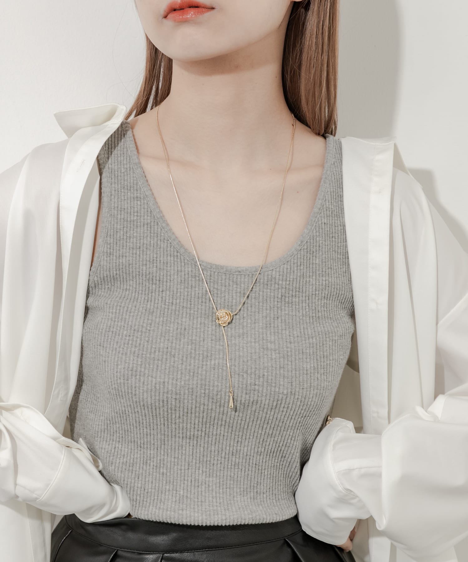 ローズスライドYネックレス GLD -