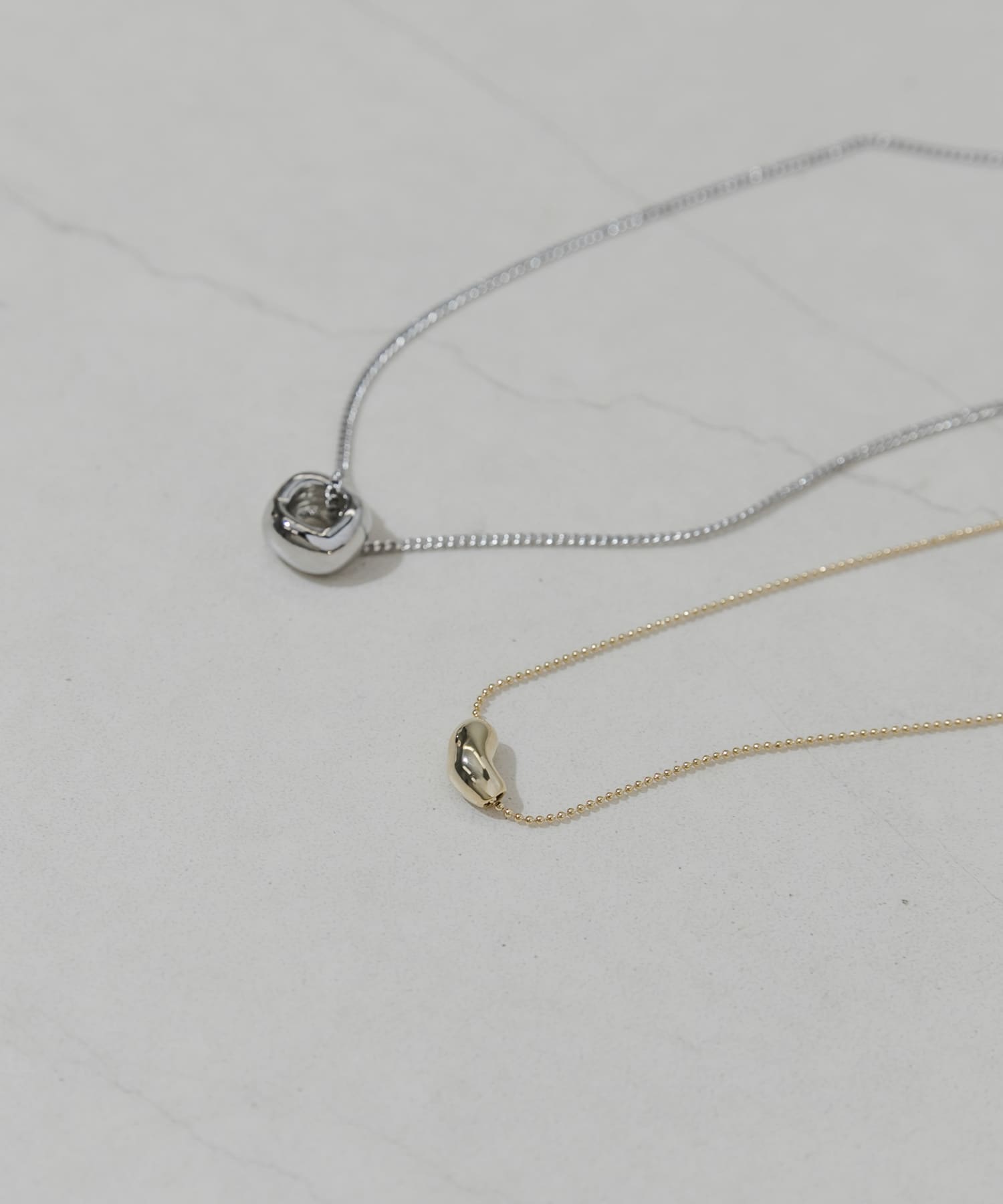 トップ2セットネックレス SLV/GLD -