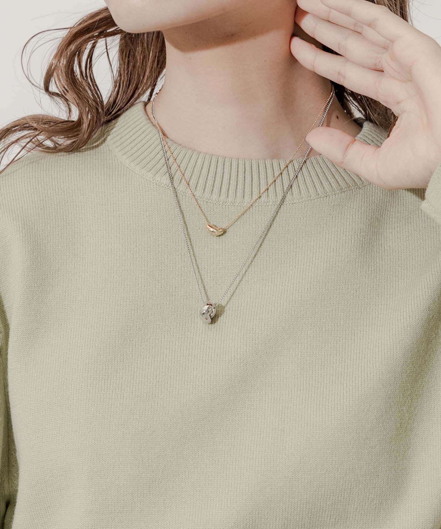 トップ2セットネックレス SLV/GLD -
