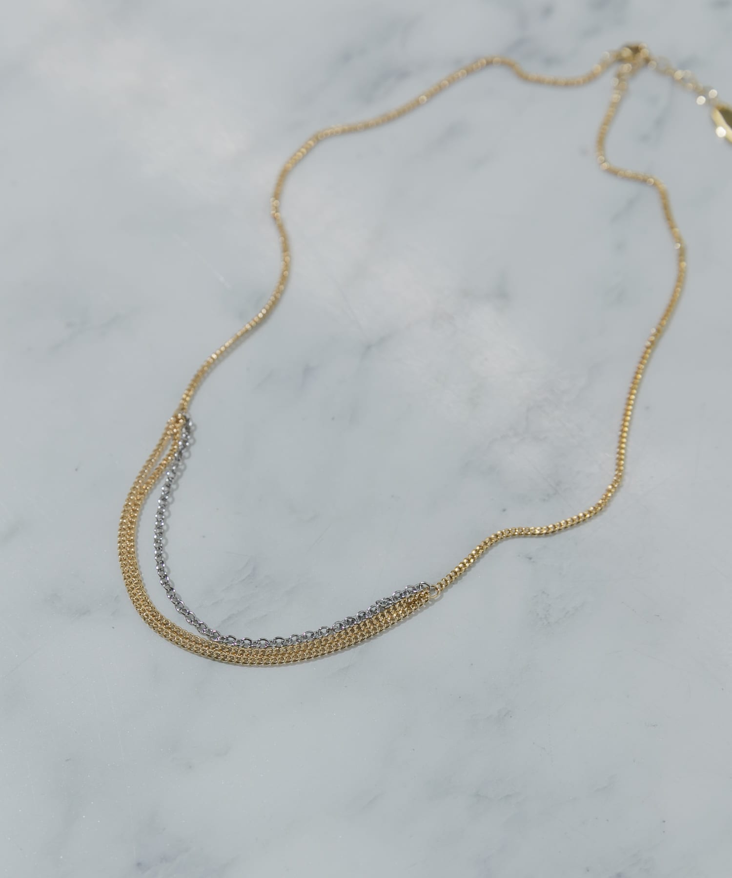 コンビチェーンネックレス GLD/SLV -