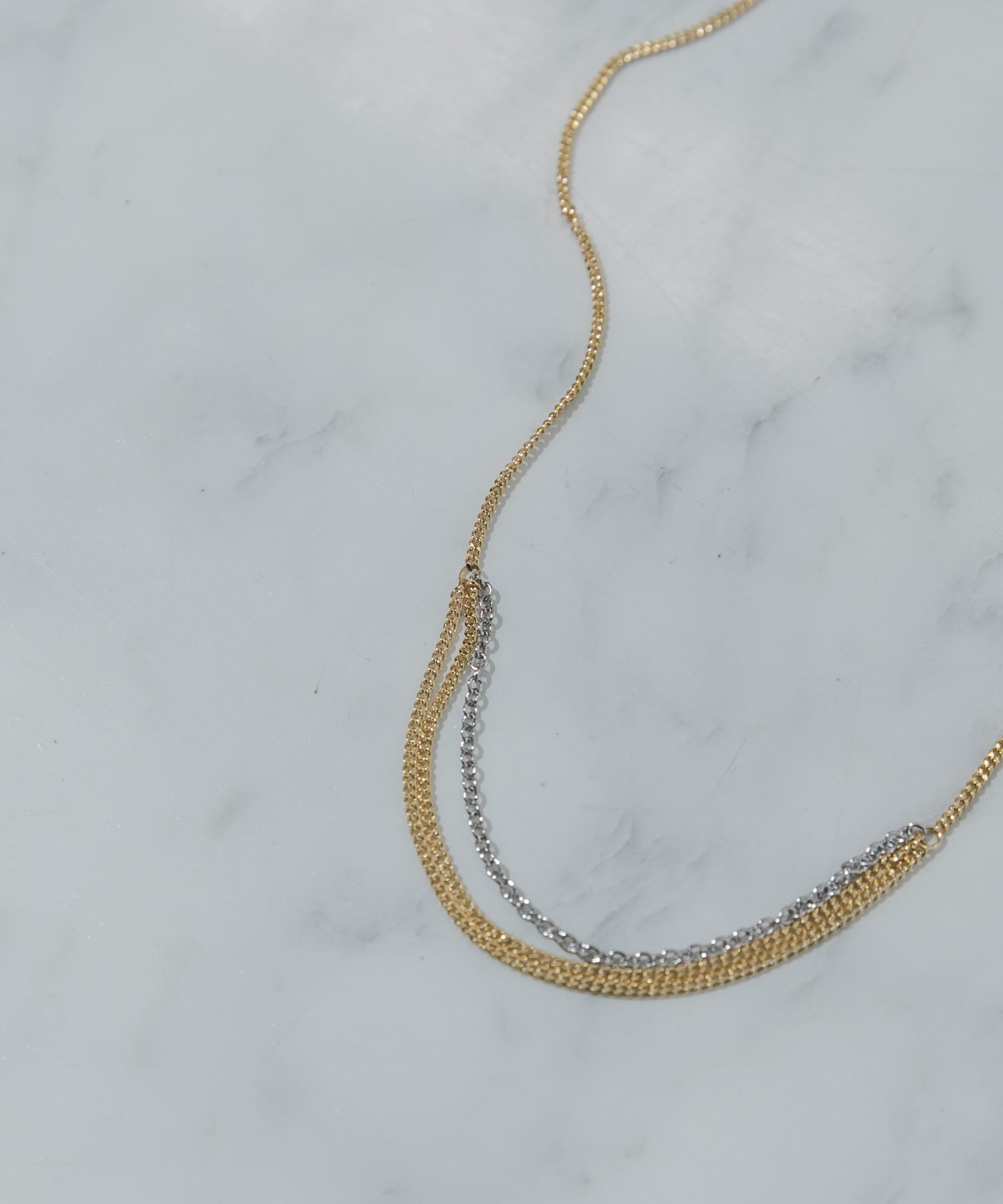 コンビチェーンネックレス GLD/SLV -