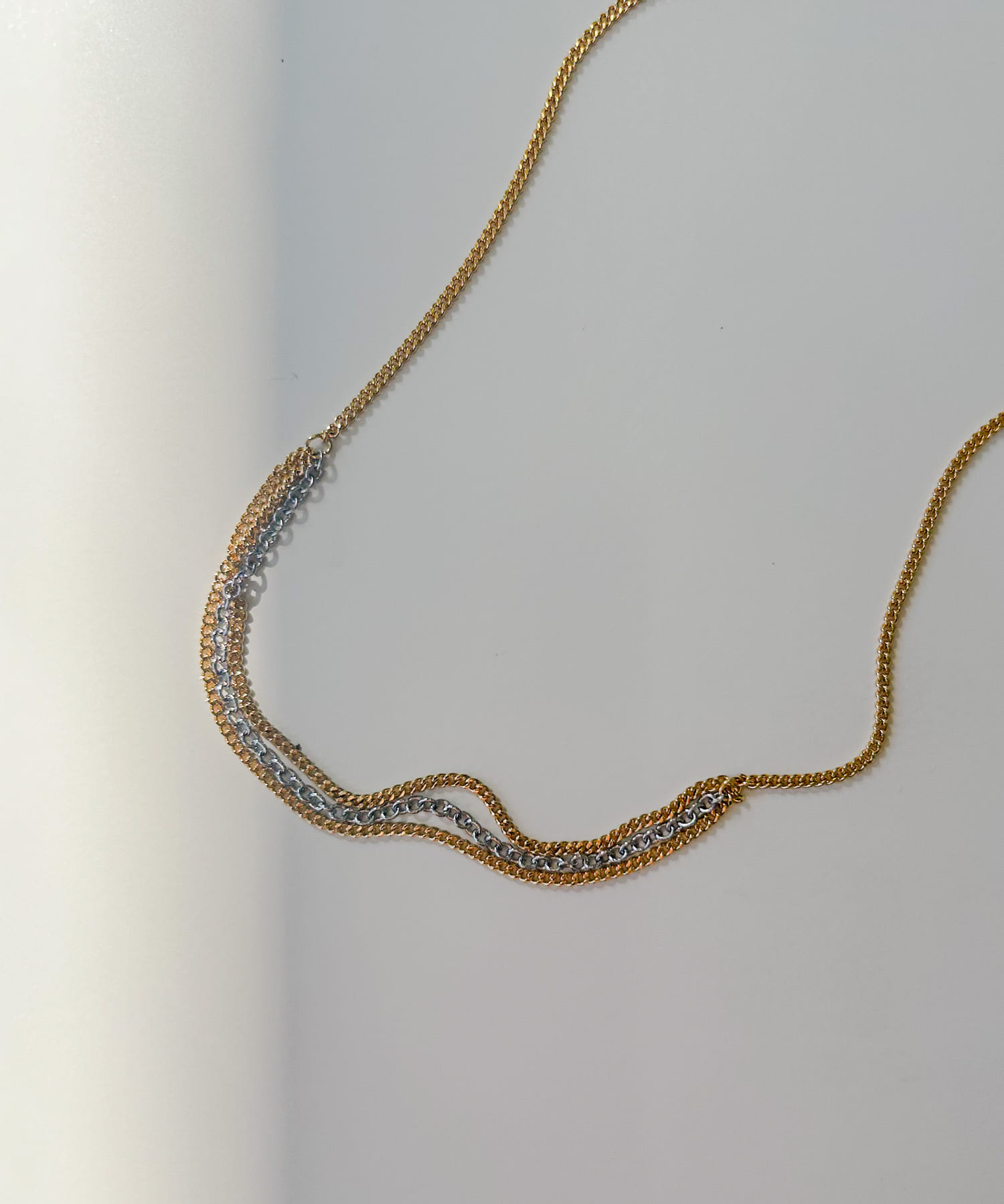 コンビチェーンネックレス GLD/SLV -