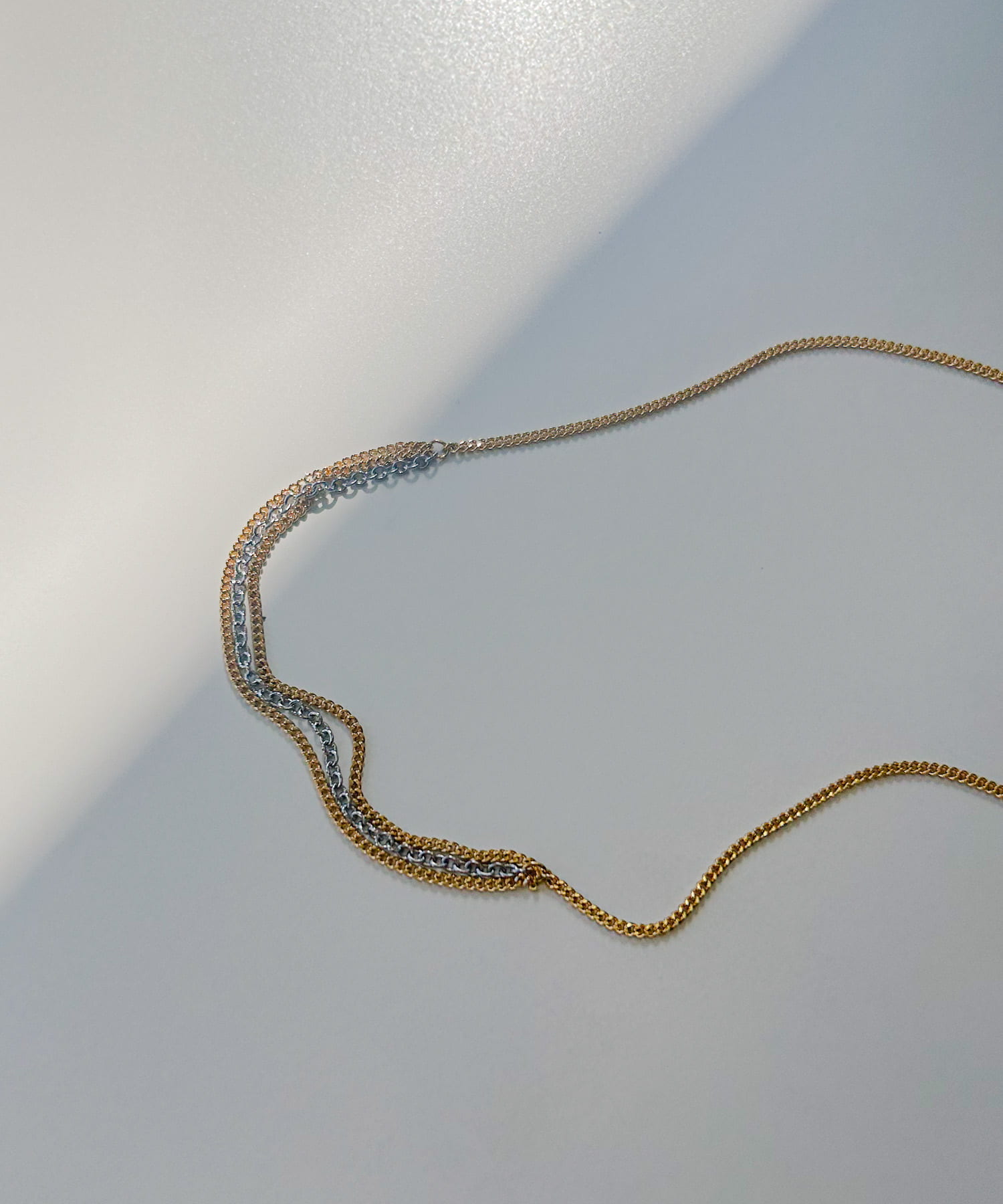 コンビチェーンネックレス GLD/SLV -