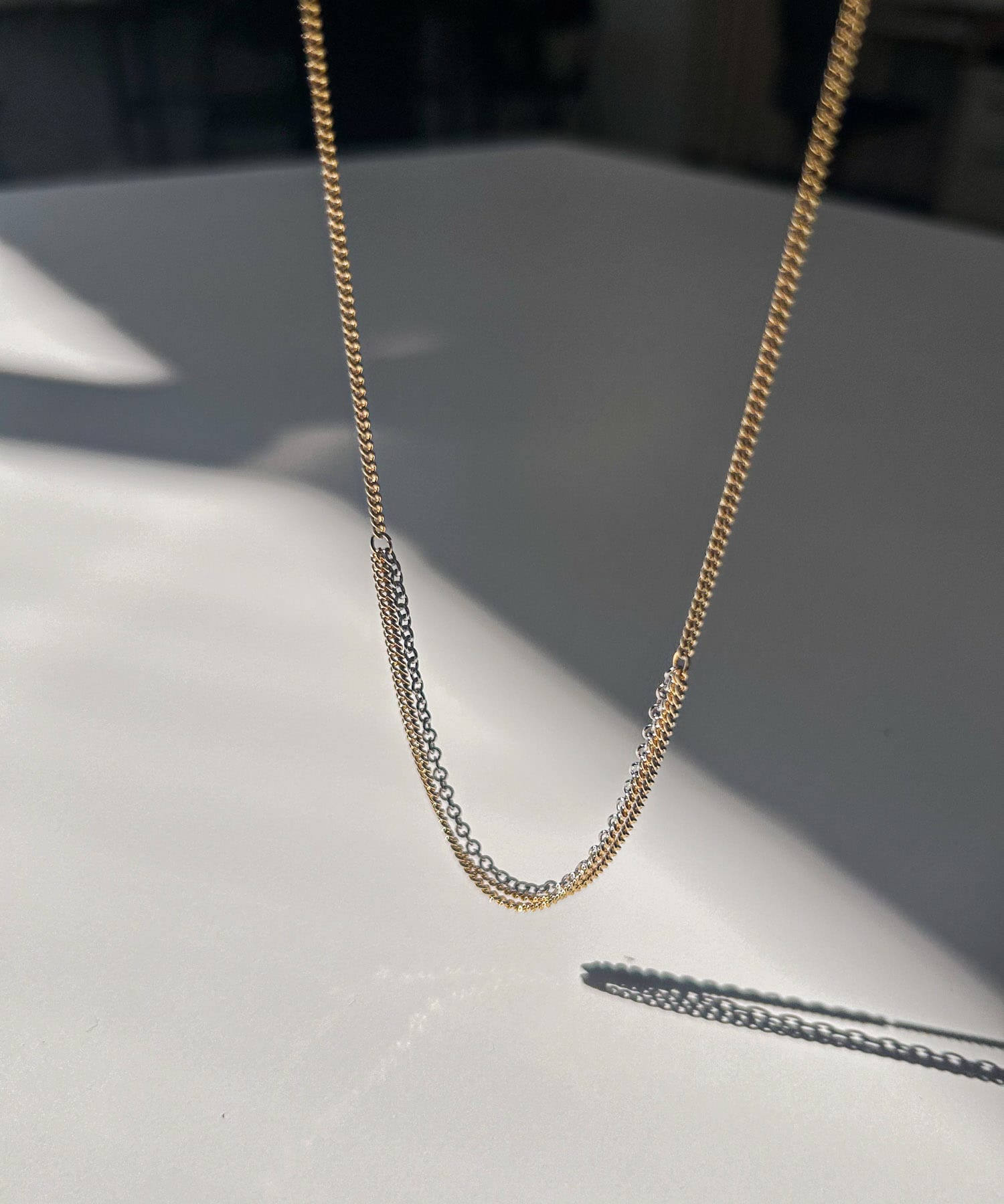 コンビチェーンネックレス GLD/SLV -