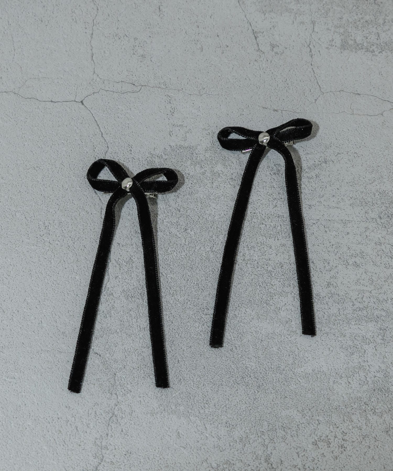 ベロアリボン2セットヘアピン BLK -