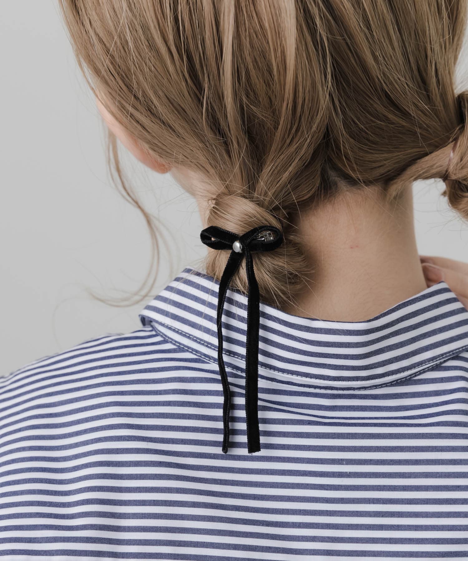 ベロアリボン2セットヘアピン BLK -