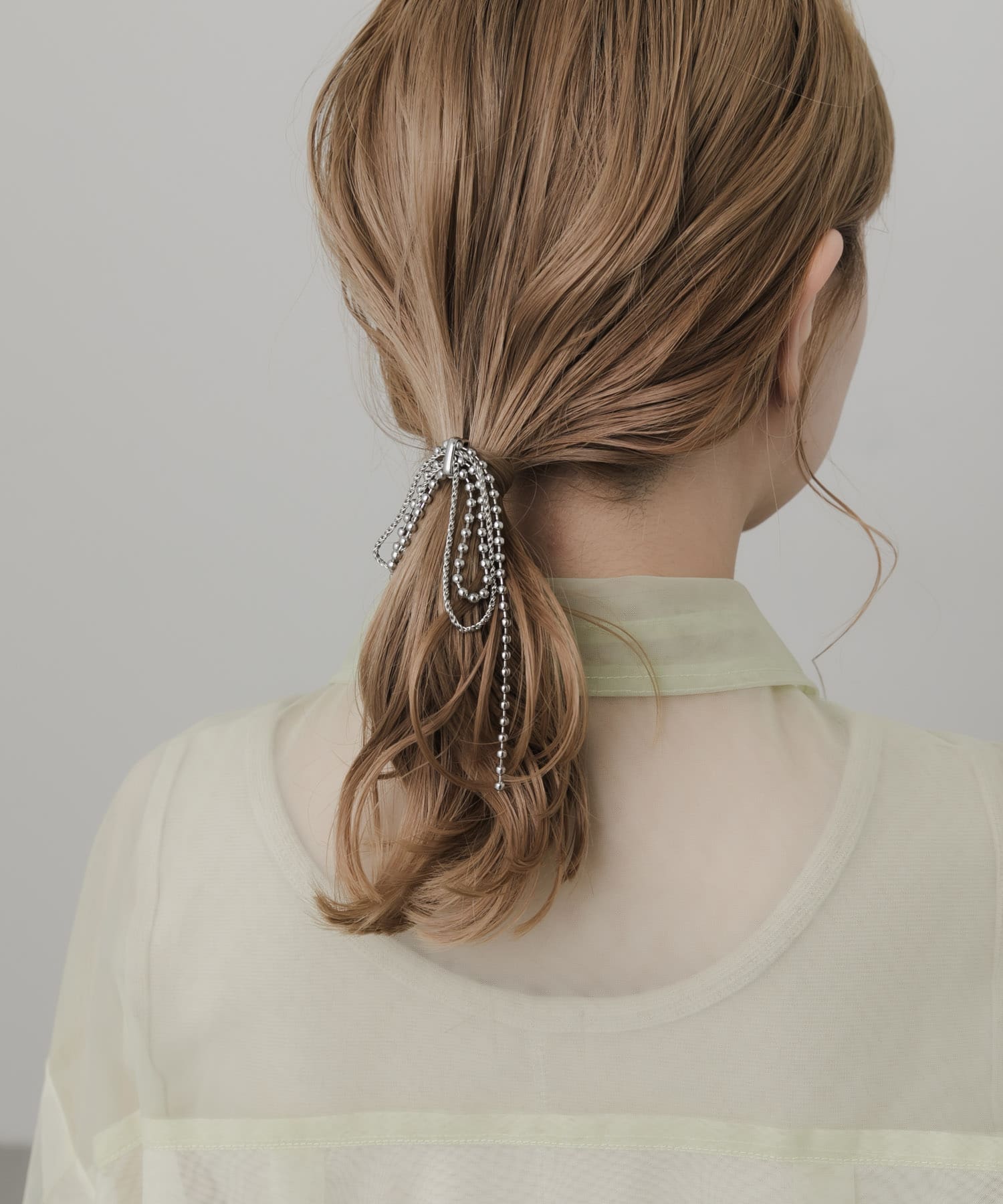 メタルボールリボンチェーンヘアカフ SLV -