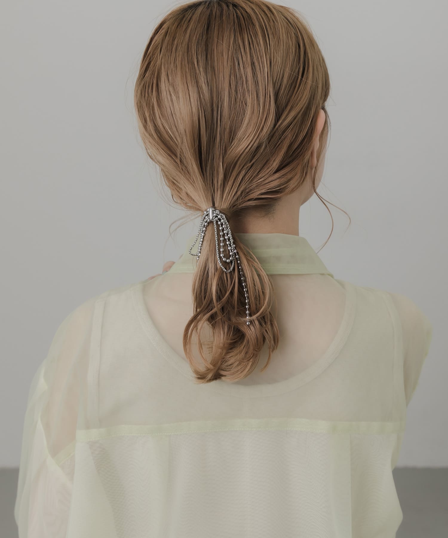 メタルボールリボンチェーンヘアカフ SLV -
