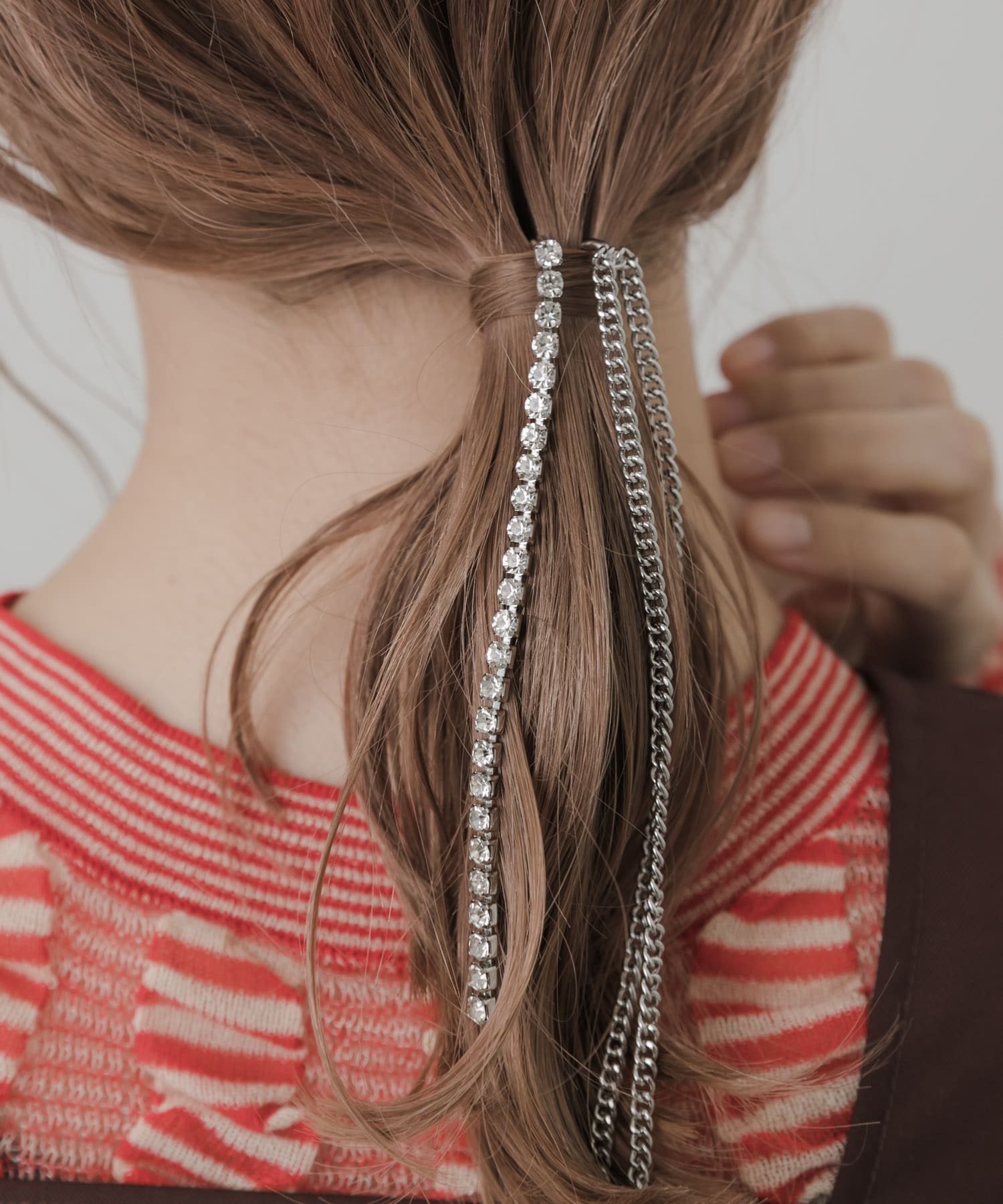 ビジューチェーンヘアカフ SLV -