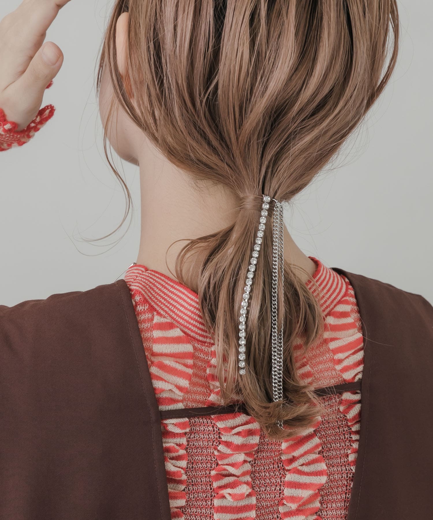 ビジューチェーンヘアカフ SLV -