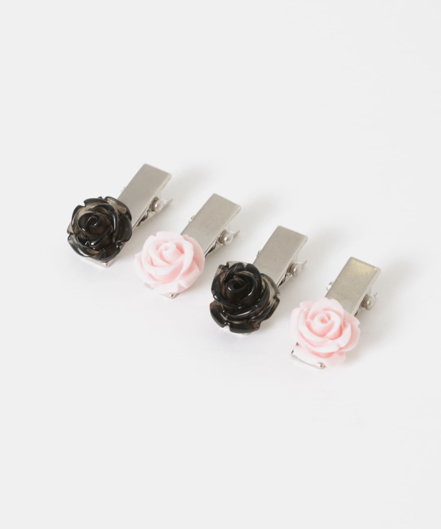 ローズモチーフミニ4セットピン BLK/PNK -