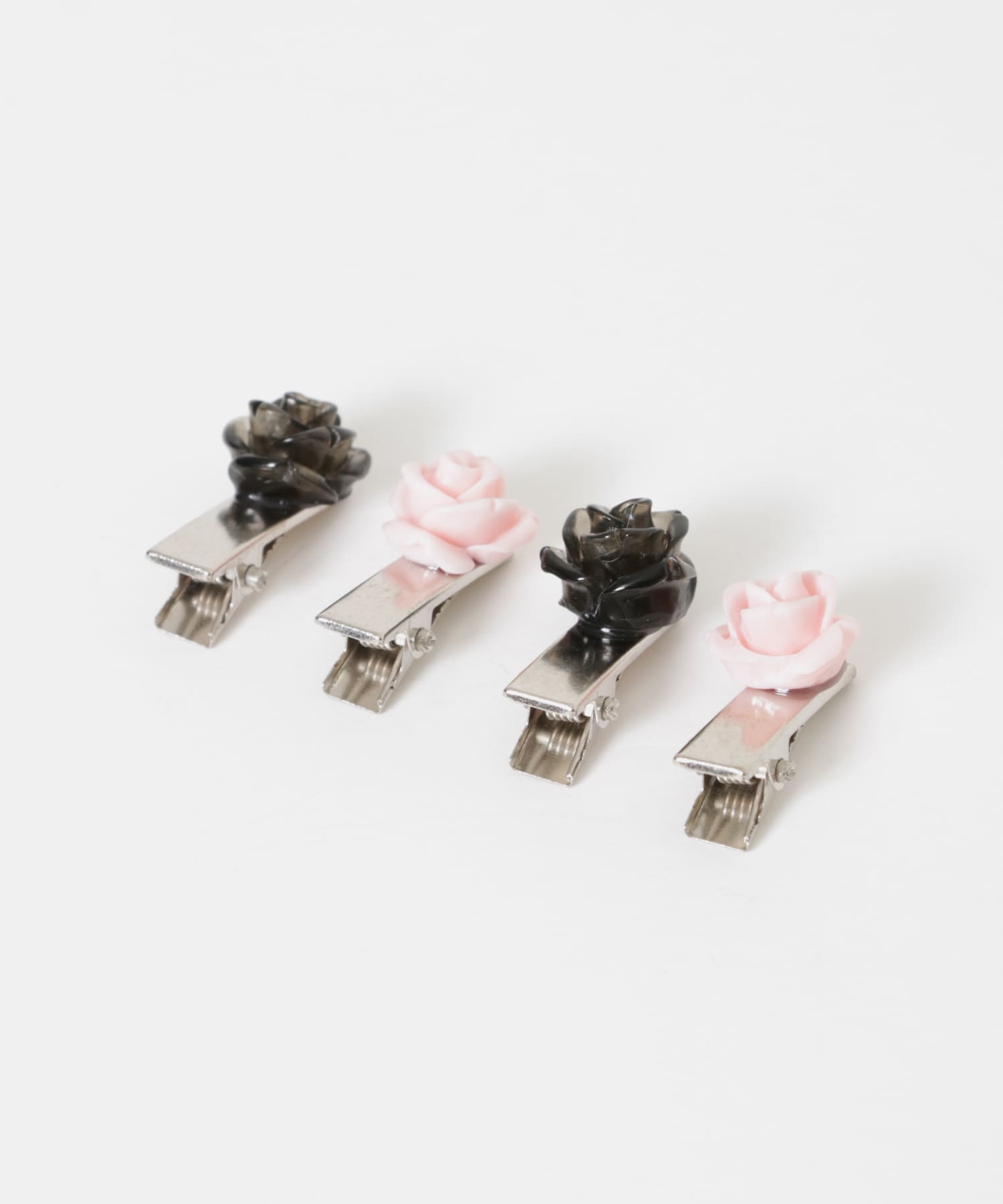 ローズモチーフミニ4セットピン BLK/PNK -