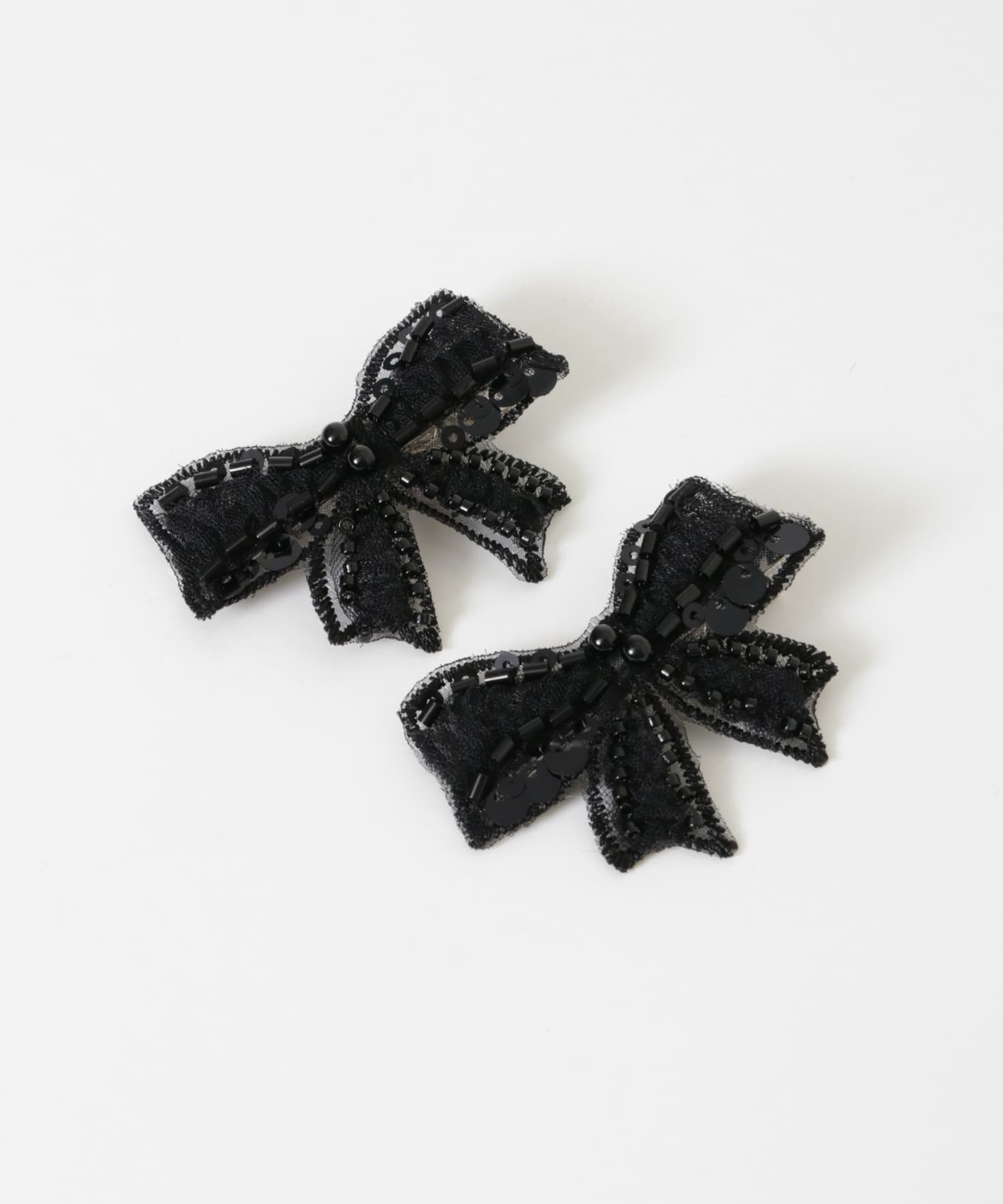 リボンモチーフ2セットピン BLK -