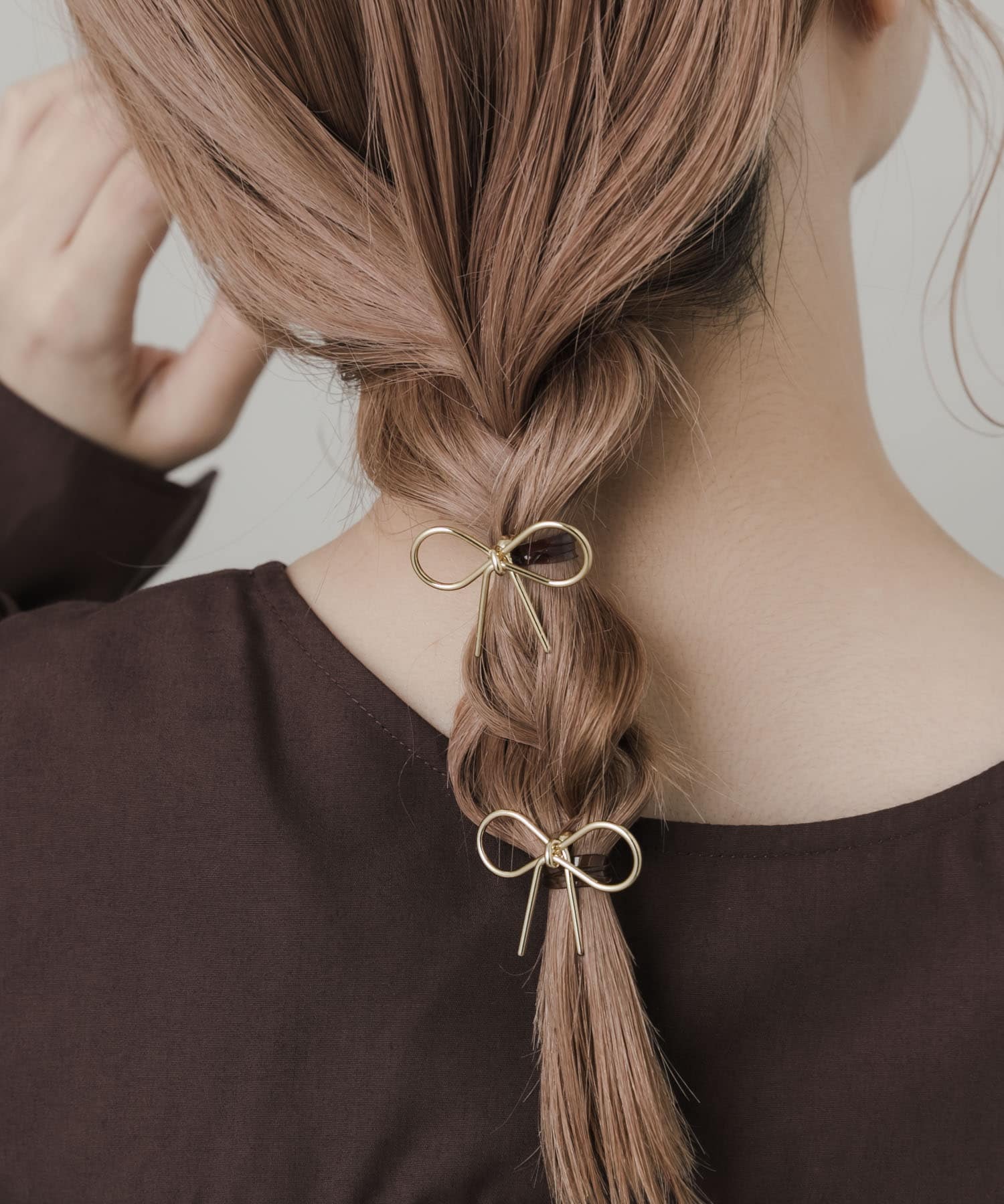 メタルミニリボン2セットヘアカフ GLD -