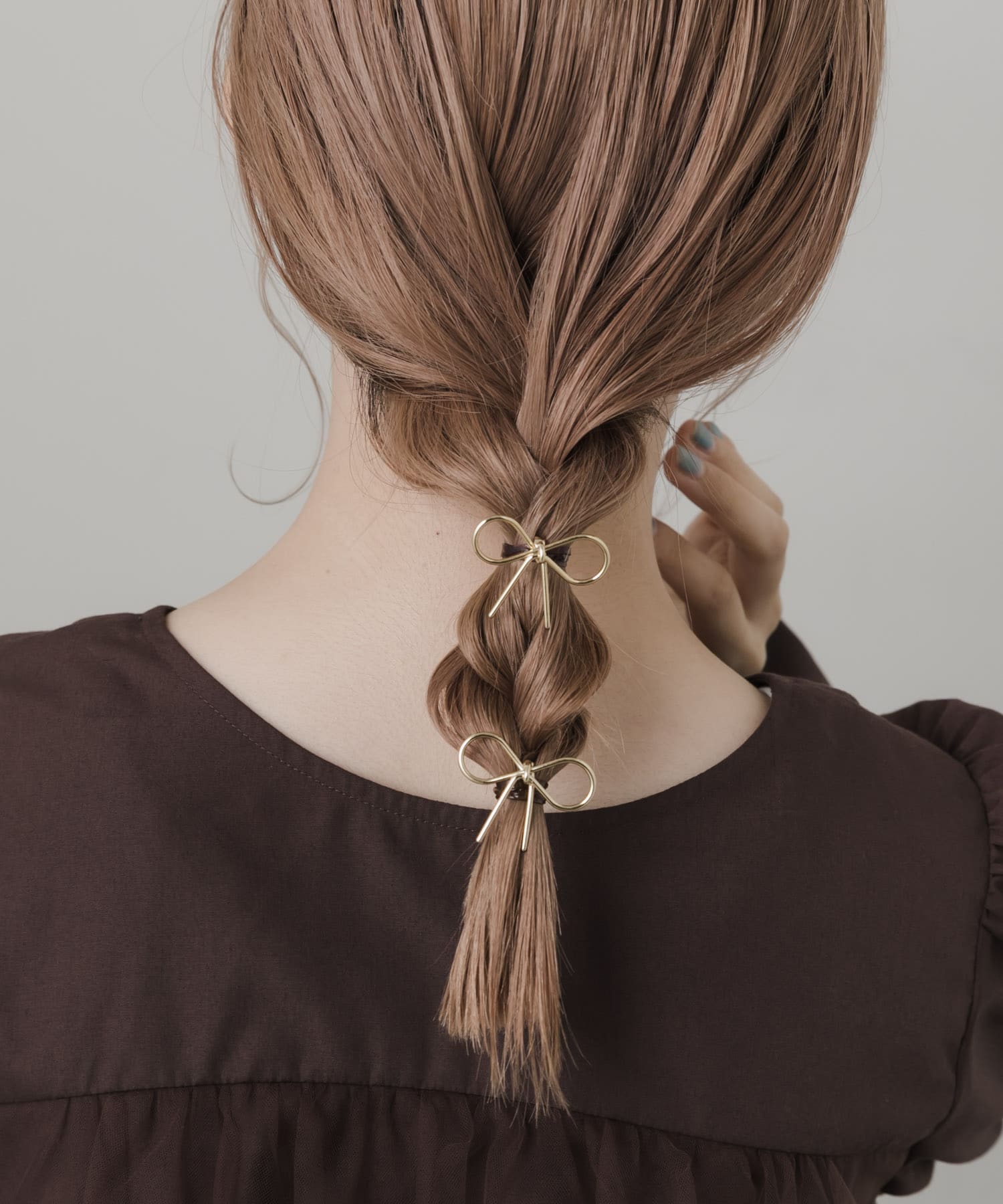 メタルミニリボン2セットヘアカフ GLD -