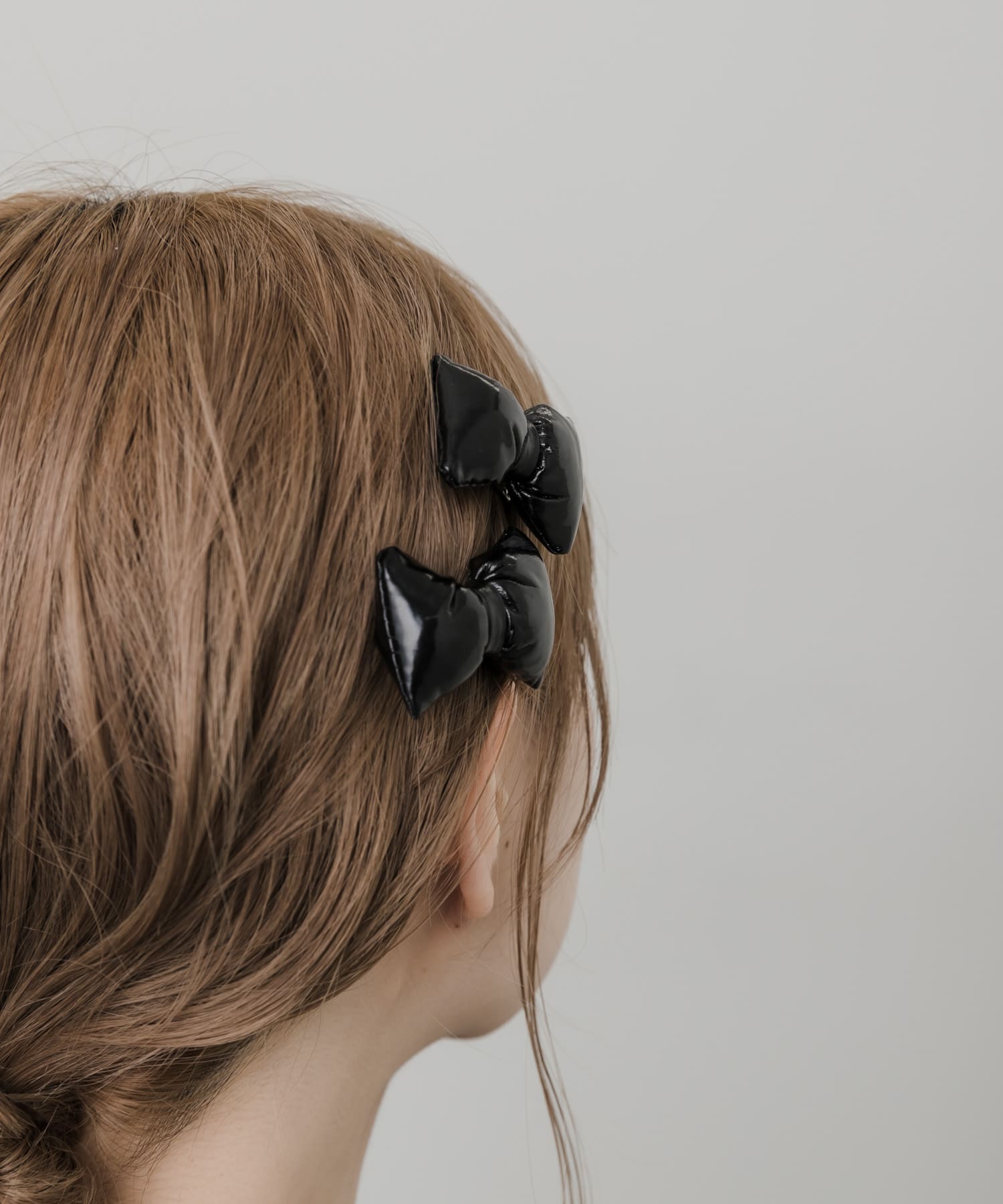 クッションリボン2セットヘアピン BLK -