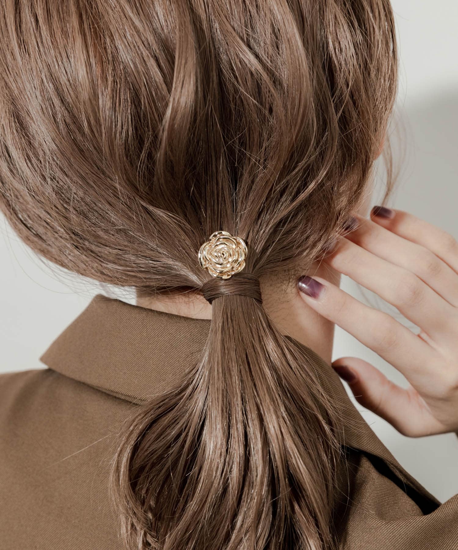 メタルローズモチーフヘアカフ GLD -