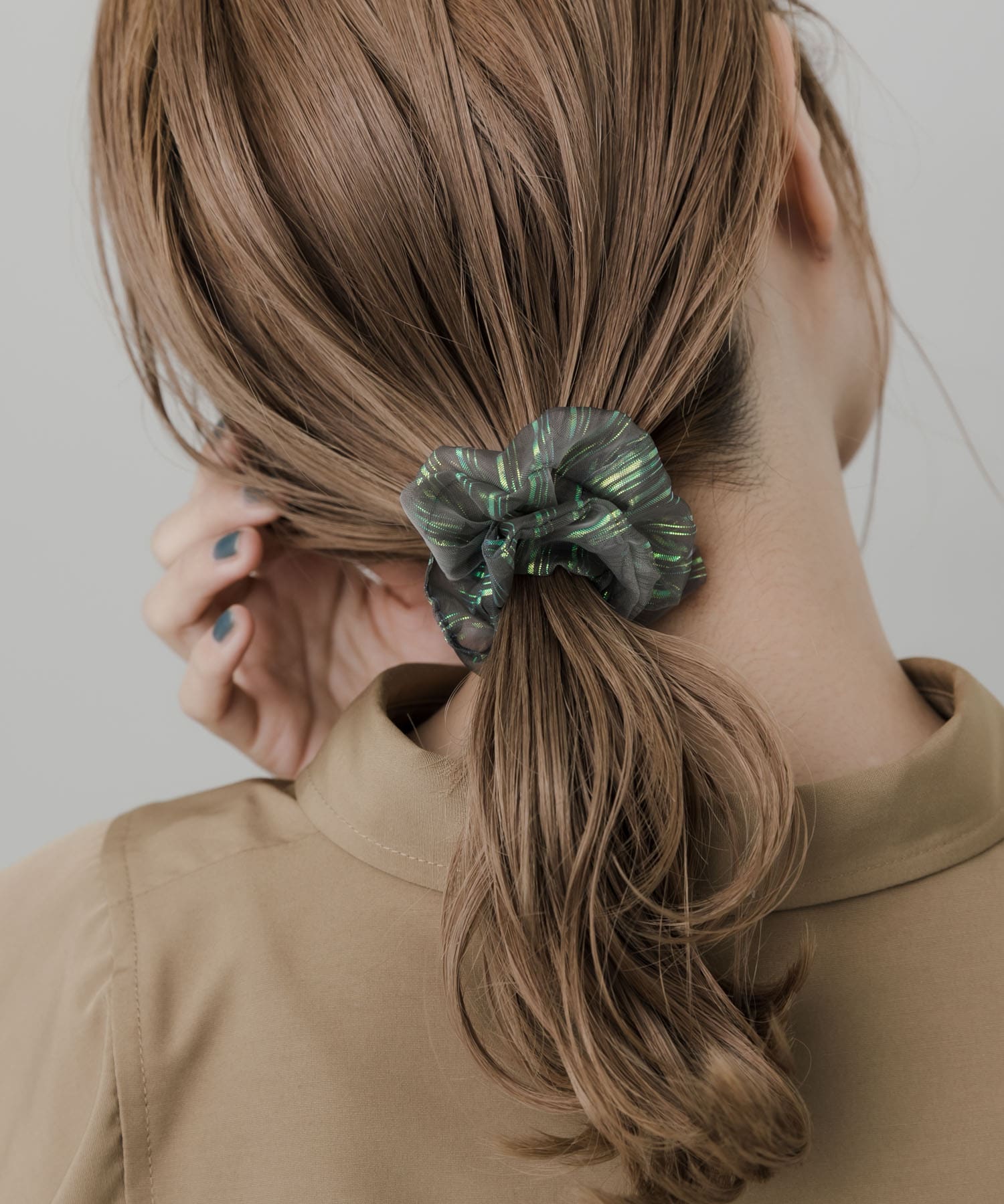 シアー3セットヘアゴム BLU -