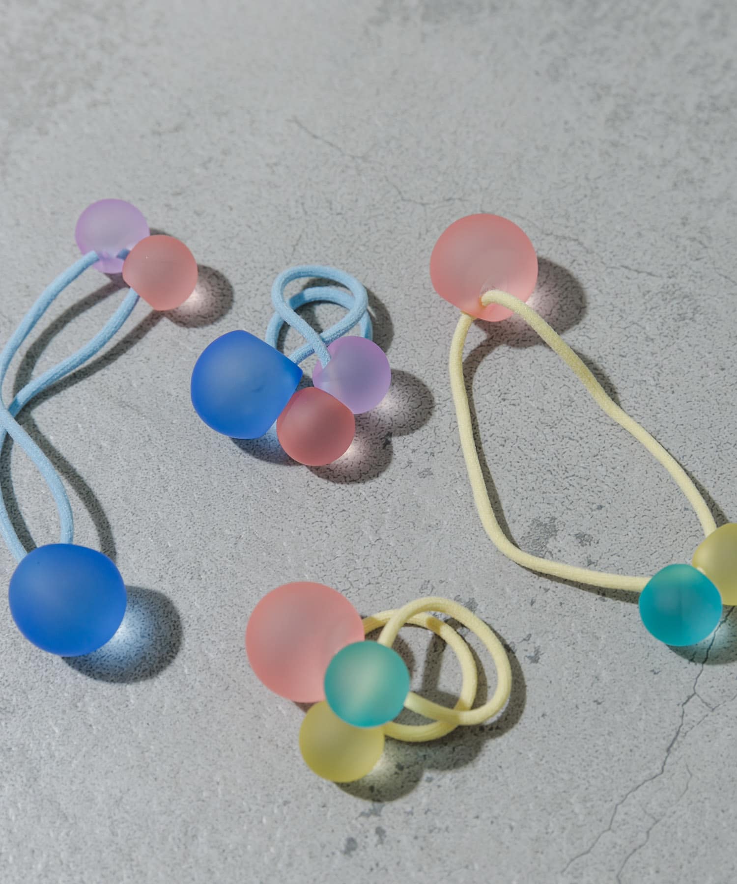 パステルカラー2セットヘアゴム YEL -