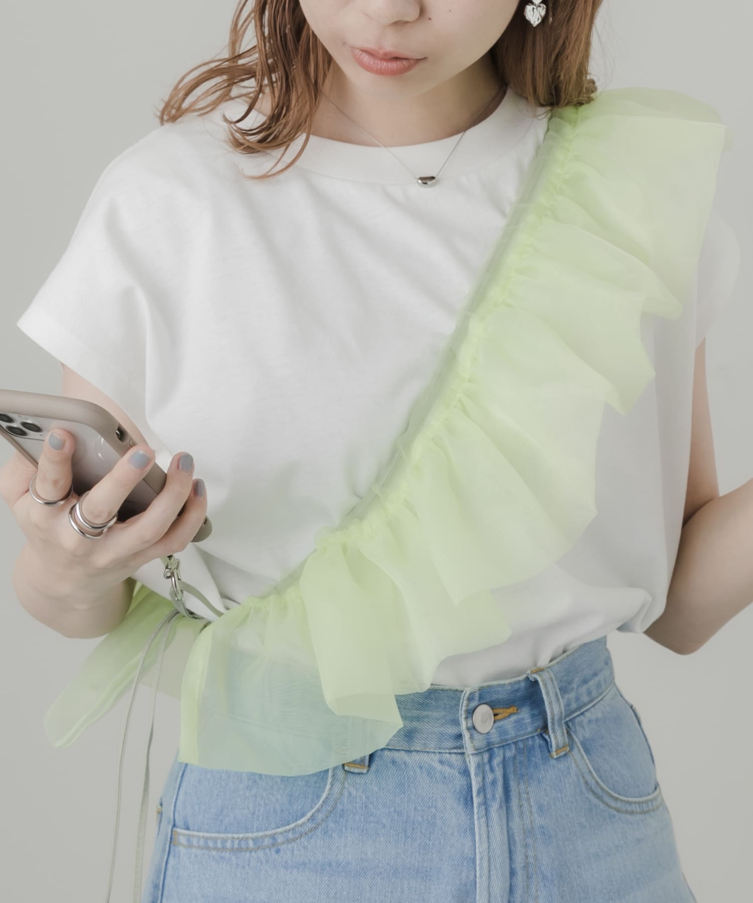 オーガンジースマホショルダー MNT -