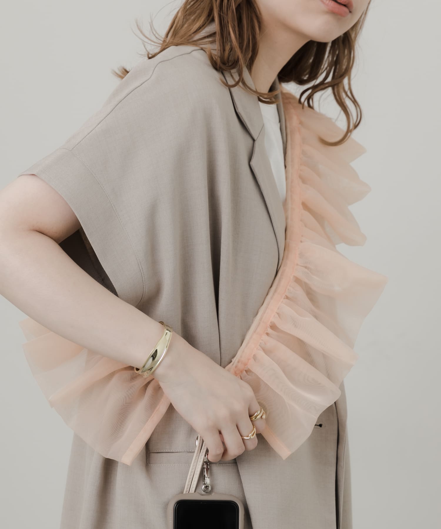 オーガンジースマホショルダー PNK -