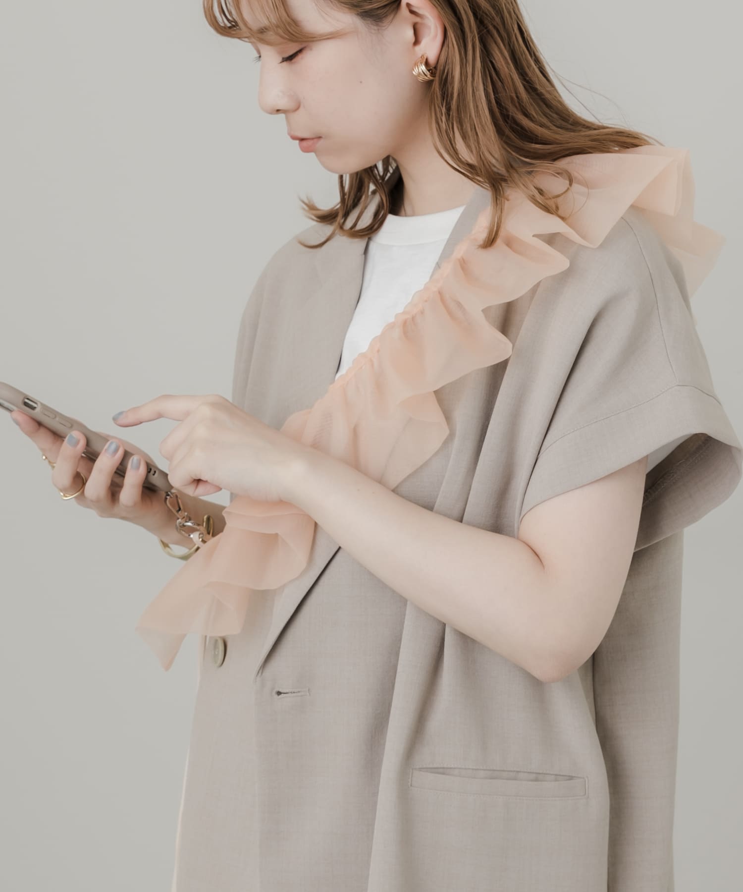 オーガンジースマホショルダー PNK -