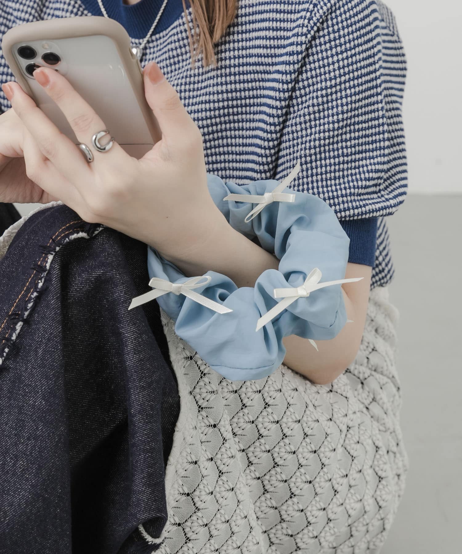 リボンシュシュハンドルストラップ L.BLU -