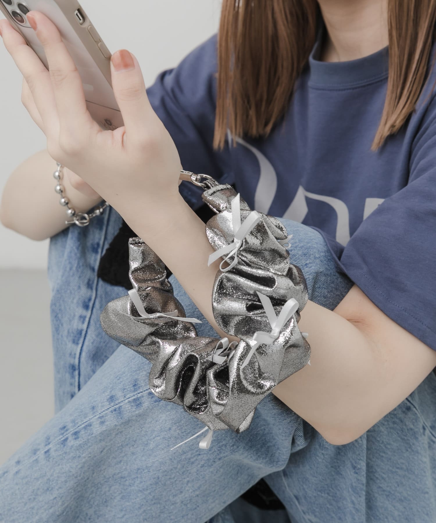 リボンシュシュハンドルストラップ SLV -