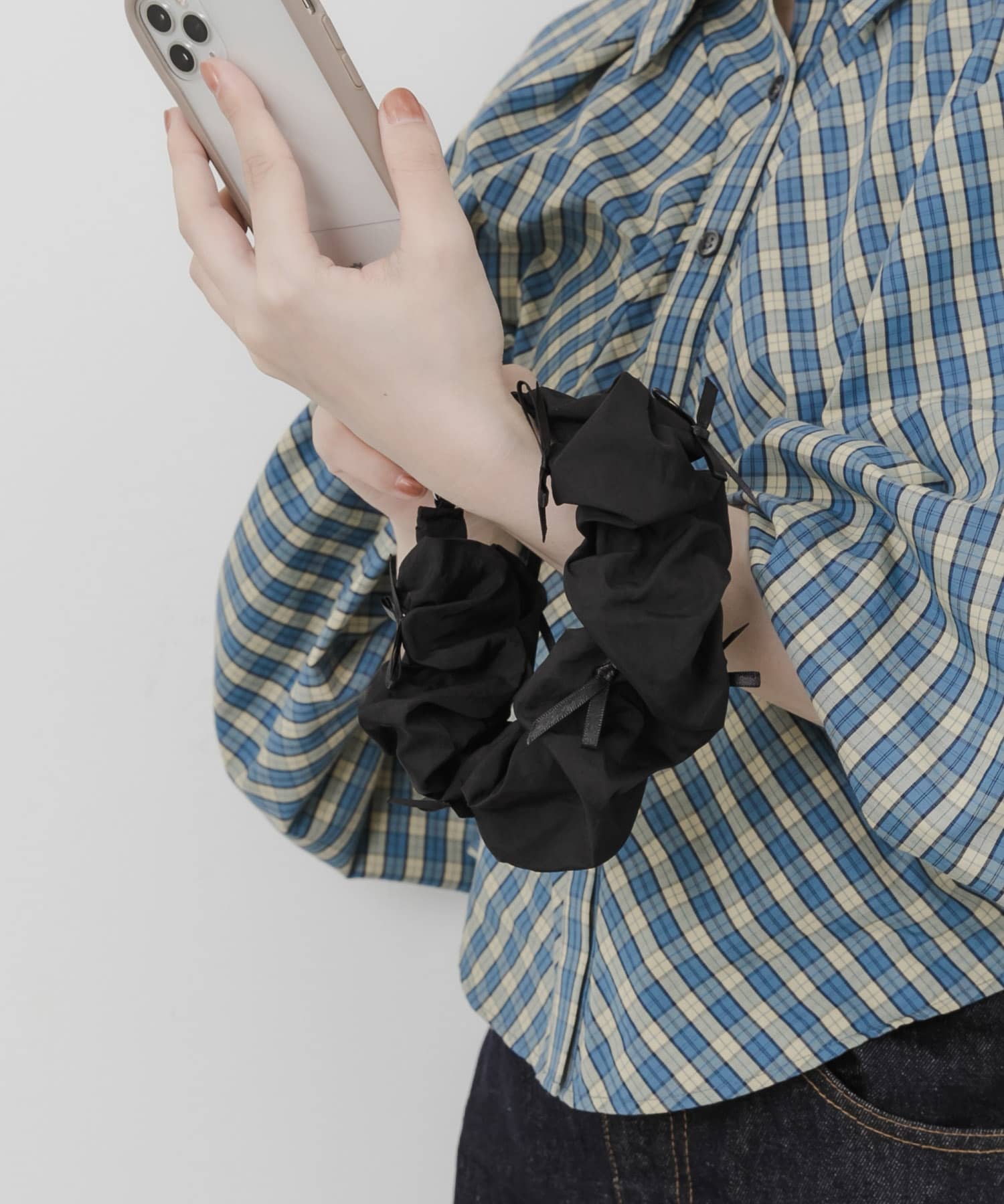 リボンシュシュハンドルストラップ BLK -