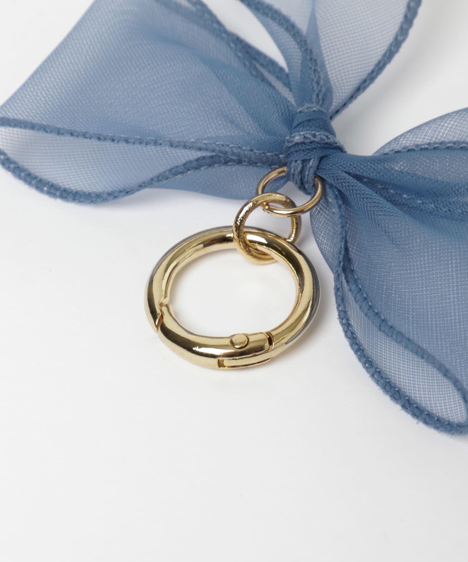リボンハートアシメスニーカーチャーム BLU/GLD -