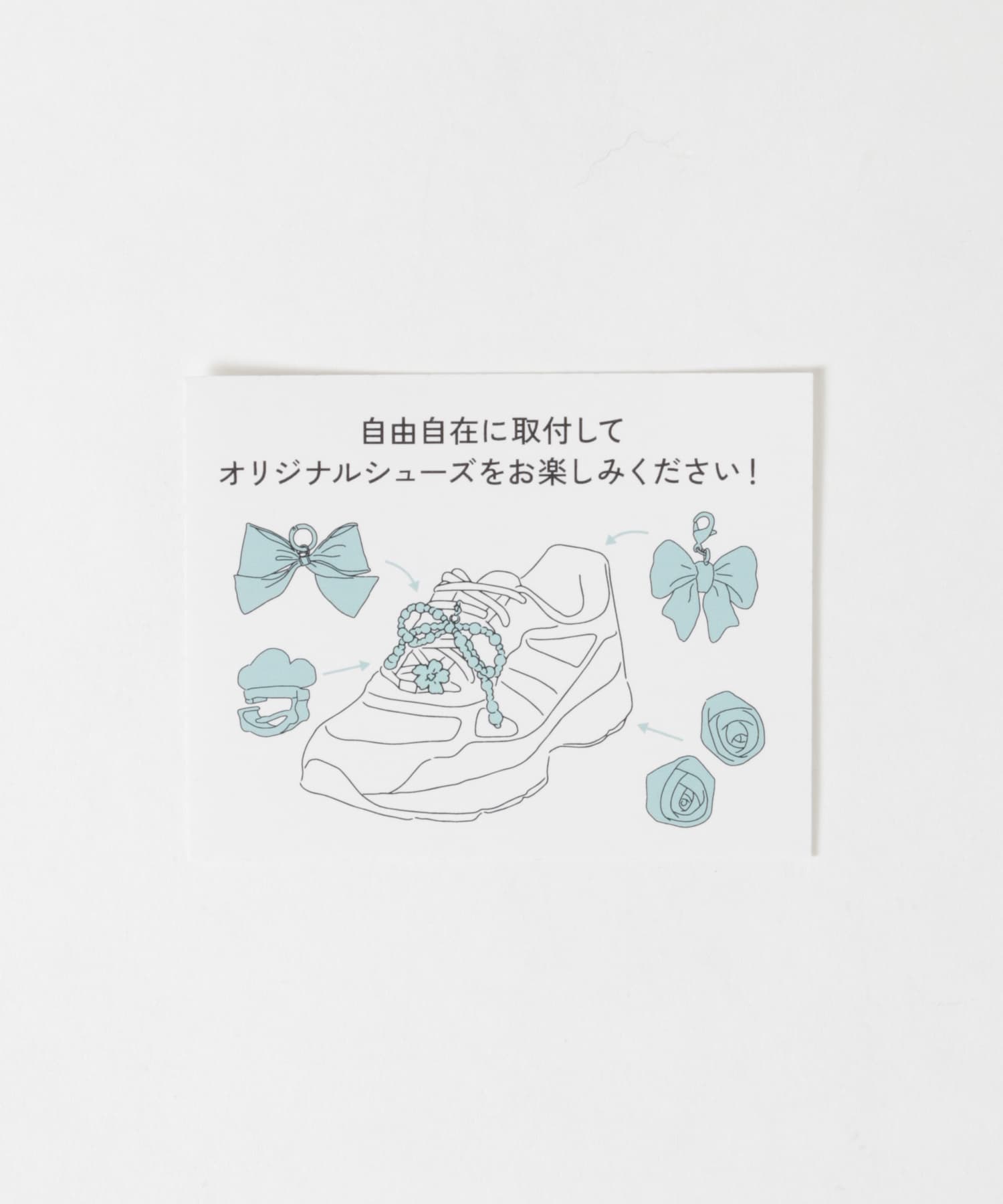 リボンハートアシメスニーカーチャーム BLU/GLD -
