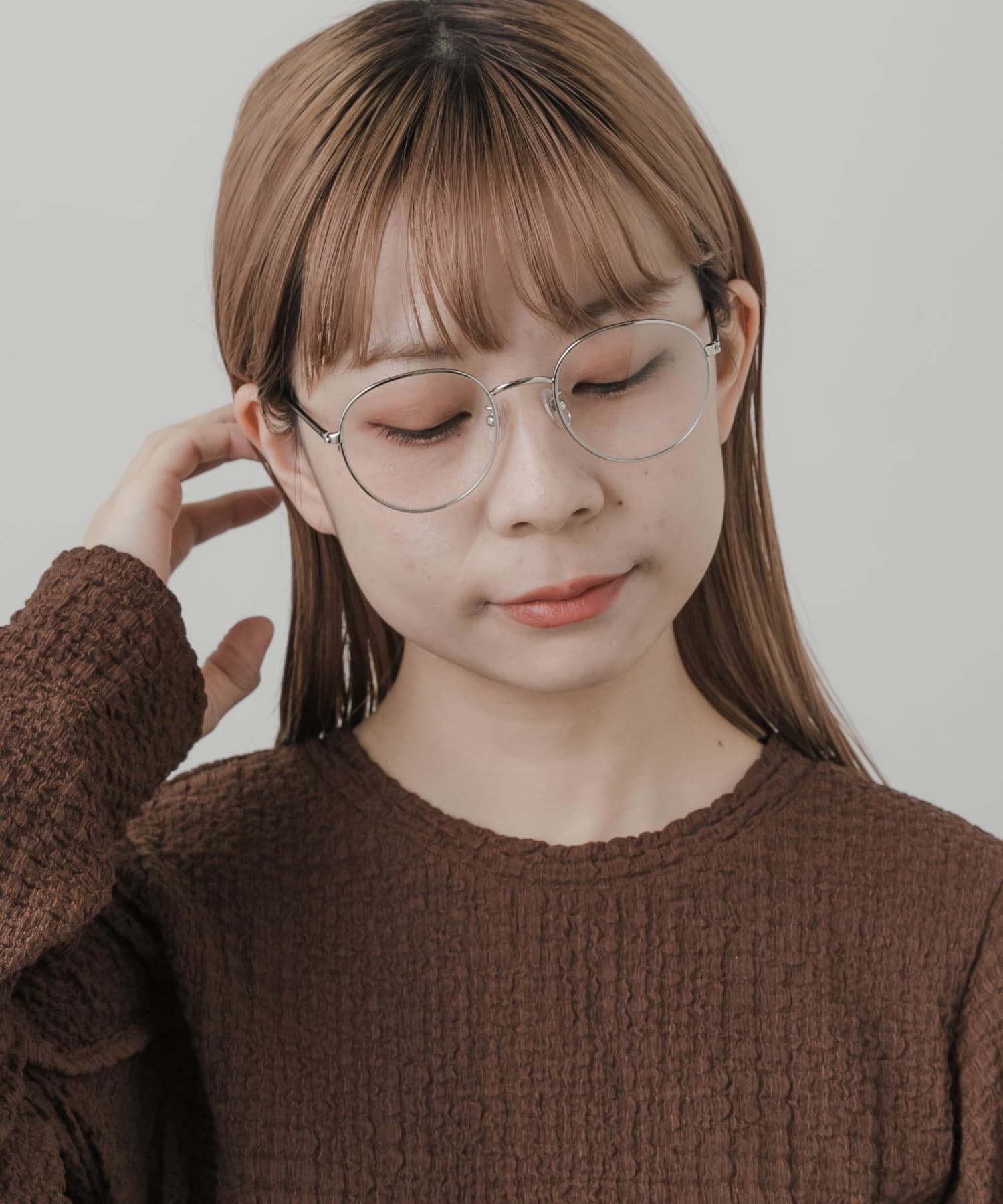 シンプルボストンダテメガネ SLV -