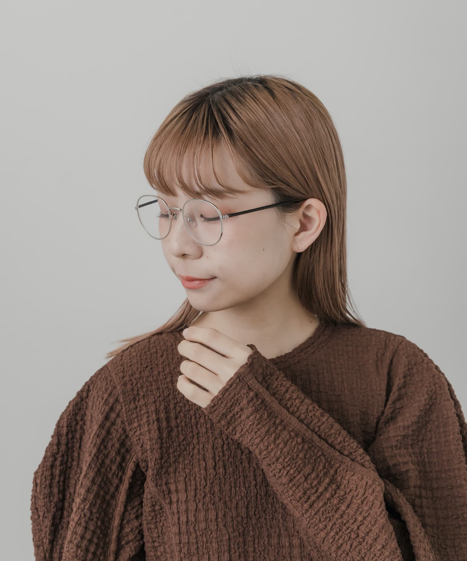 シンプルボストンダテメガネ SLV -