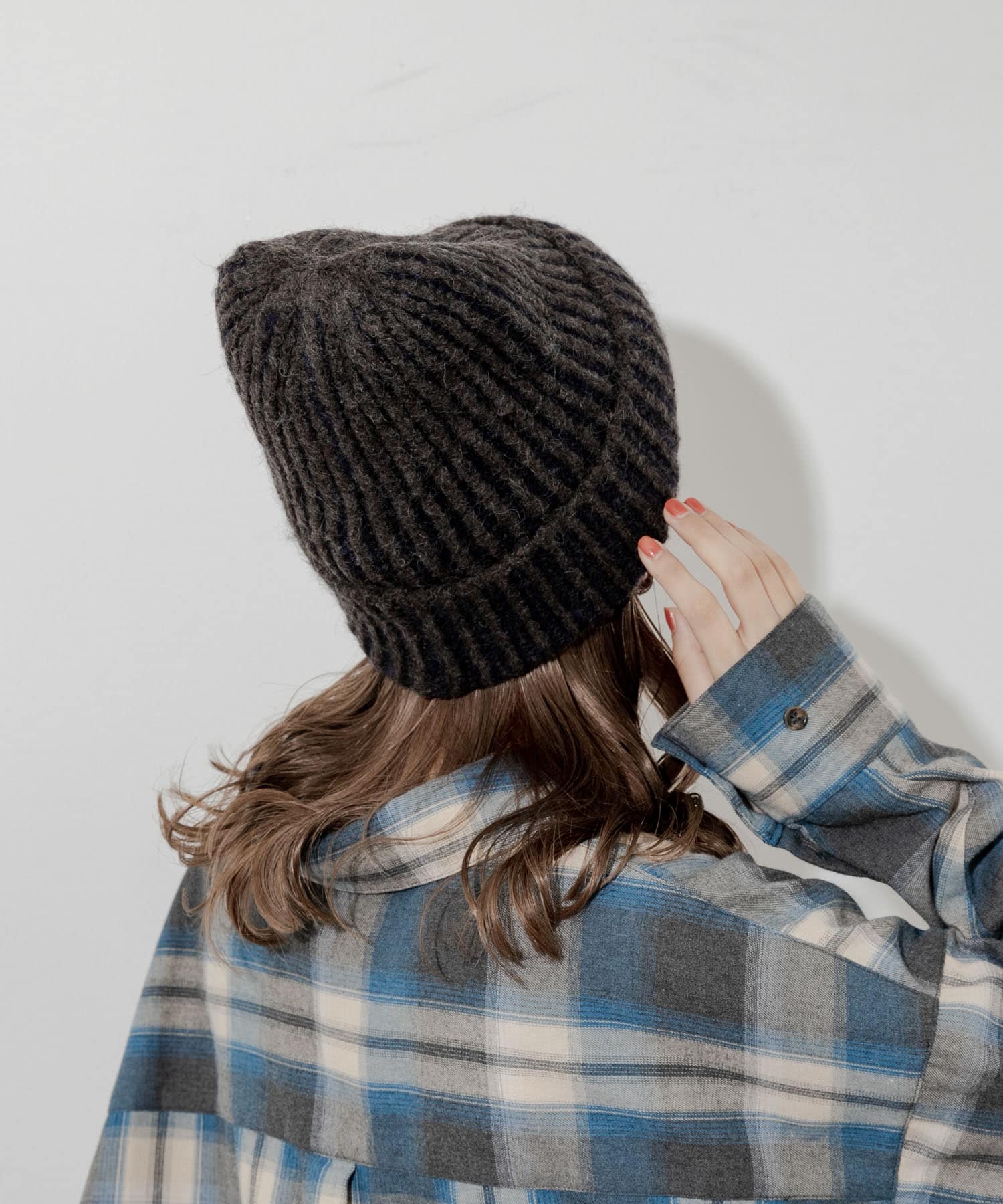 ミックスリブニットキャップ BRN -